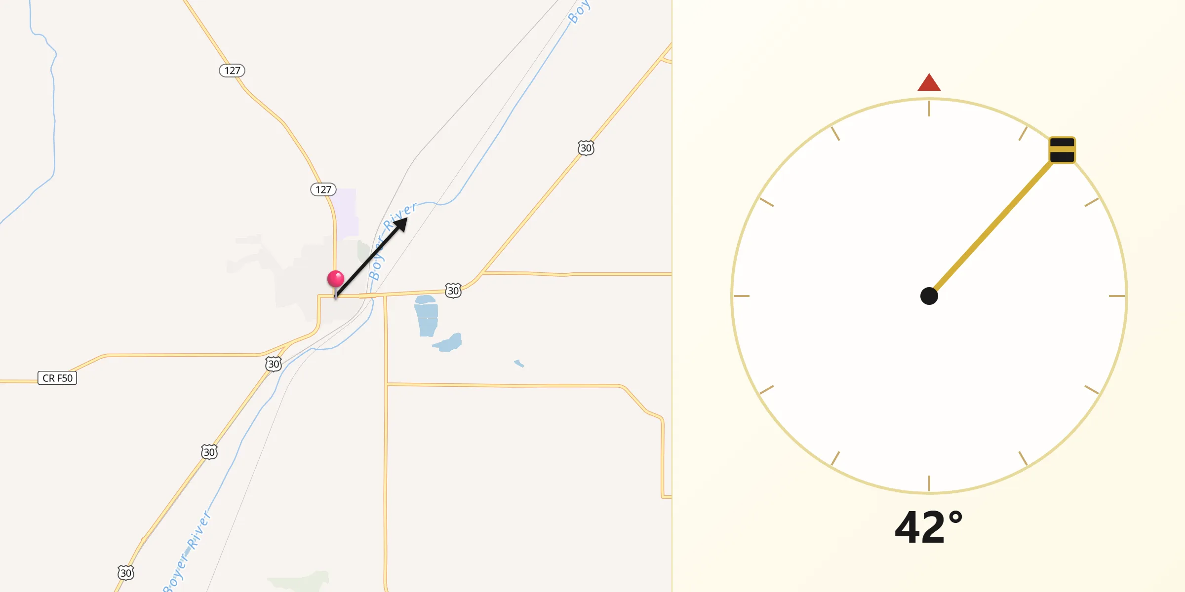Qibla Direction from Logan