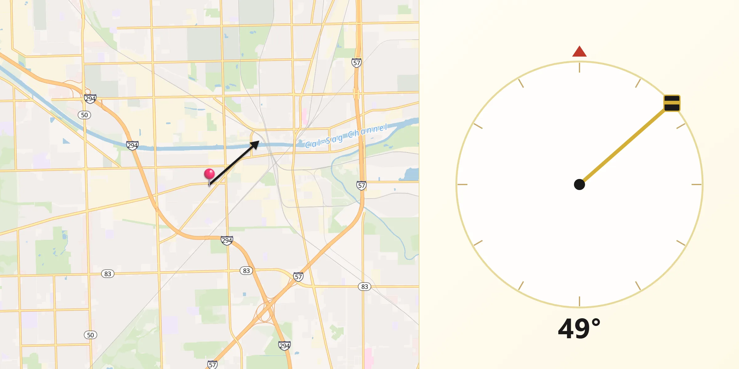 Qibla Direction from Robbins