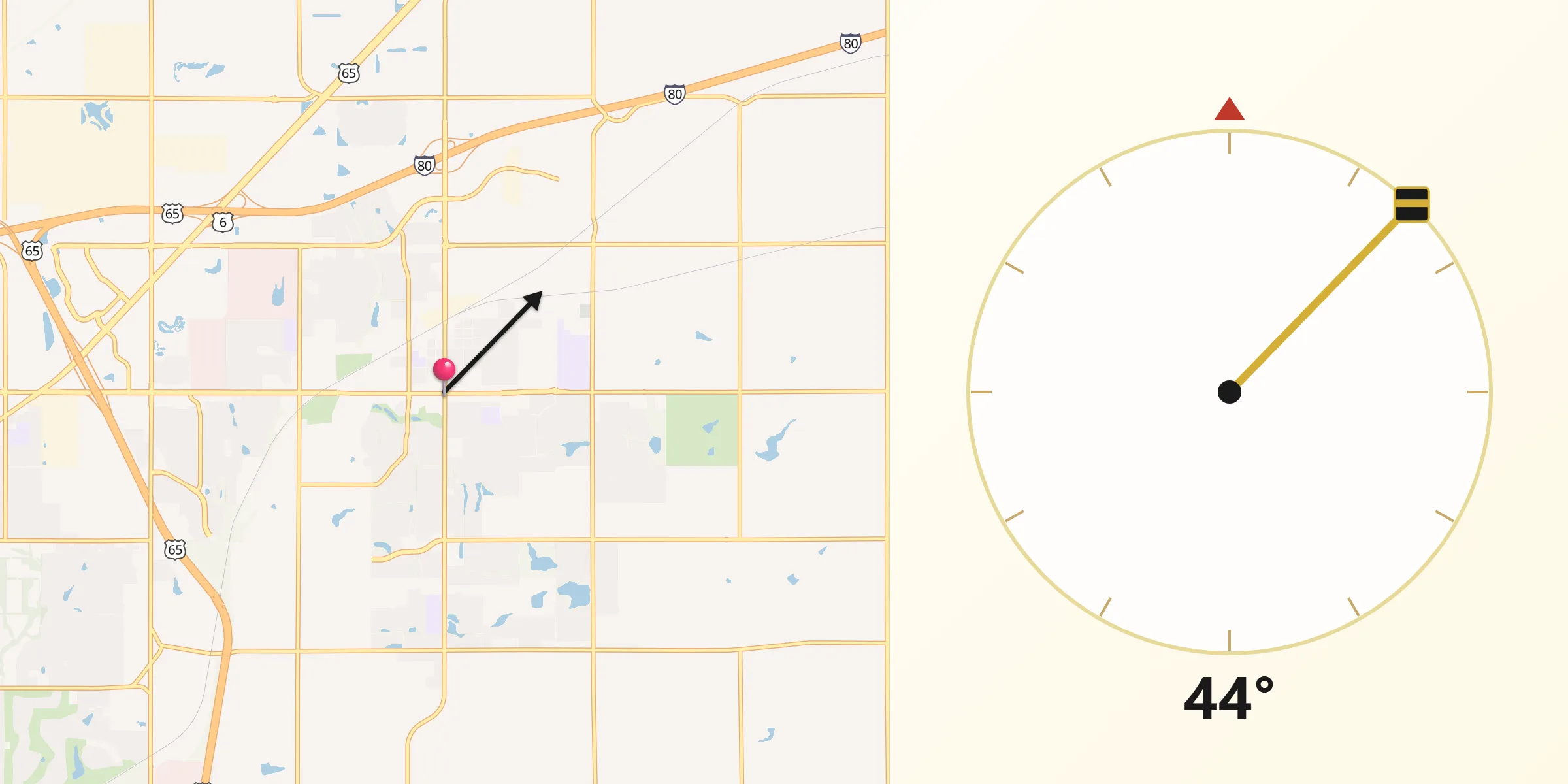 Qibla Direction from Altoona