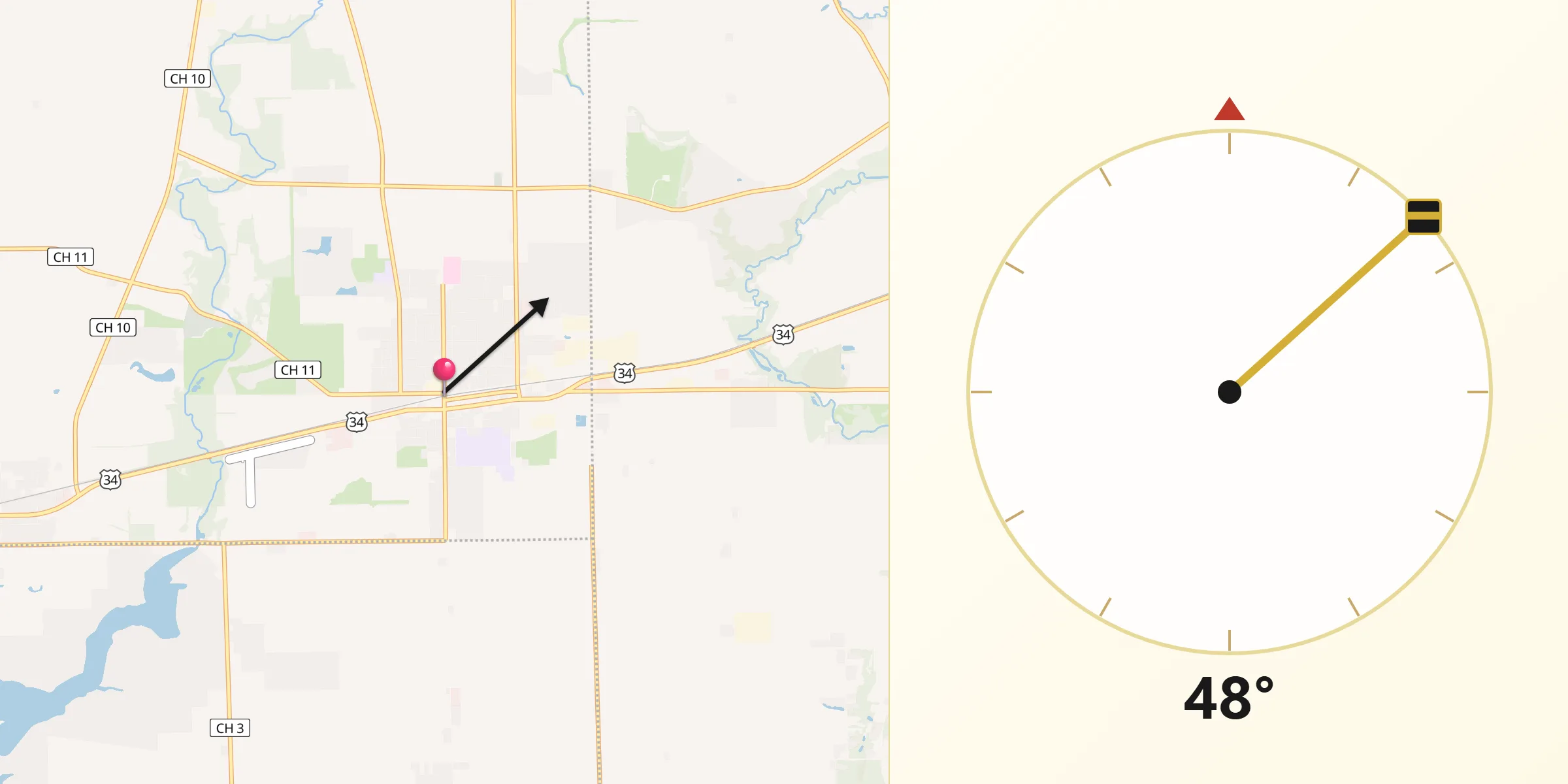 Qibla Direction from Sandwich