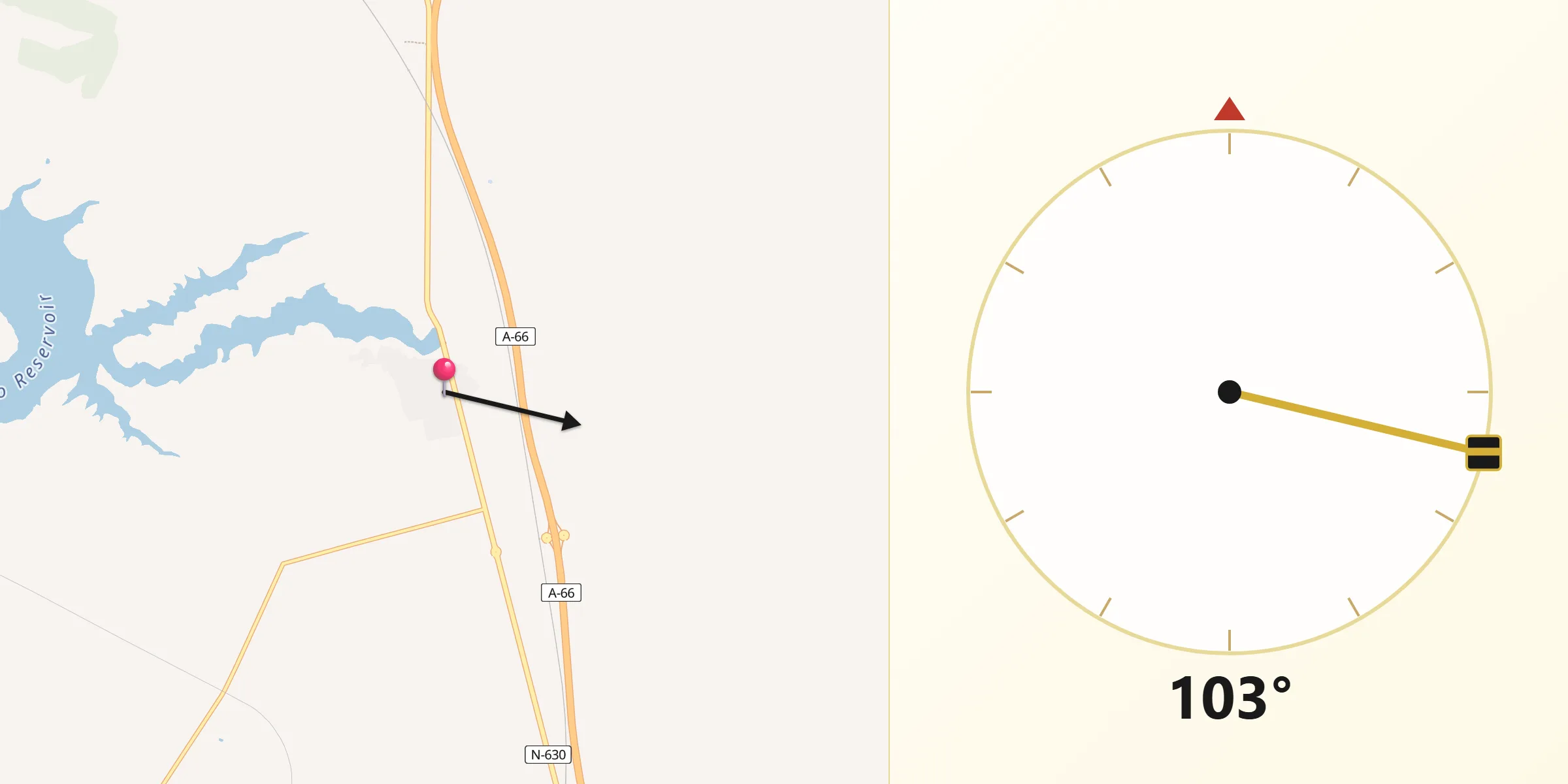Dirección de la Qibla desde Montamarta