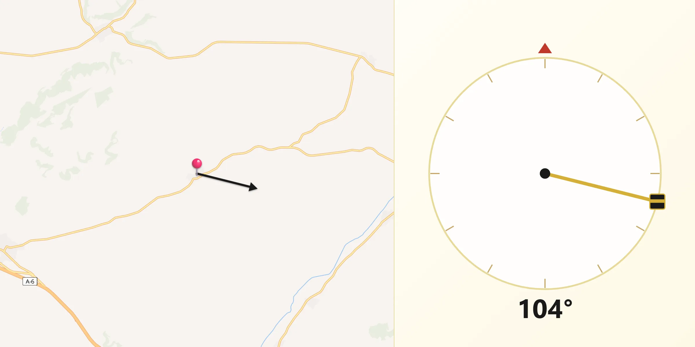 Dirección de la Qibla desde Adalia