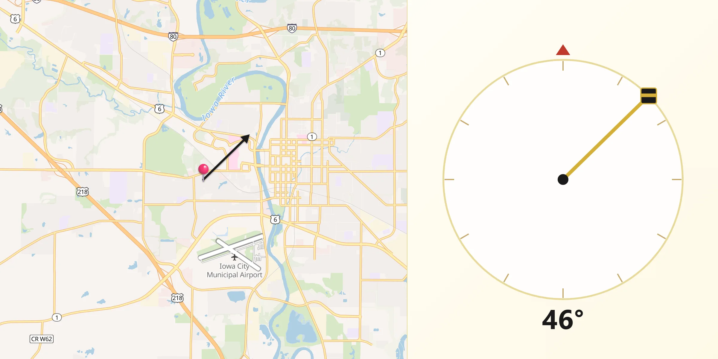 Qibla Direction from University Heights