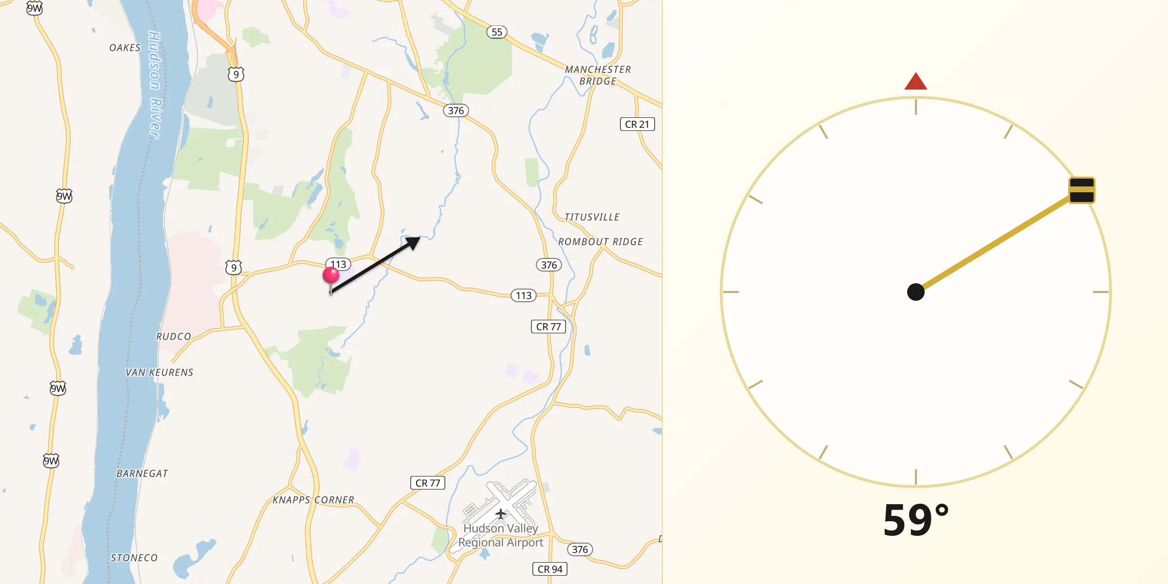 Qibla Direction from Spackenkill