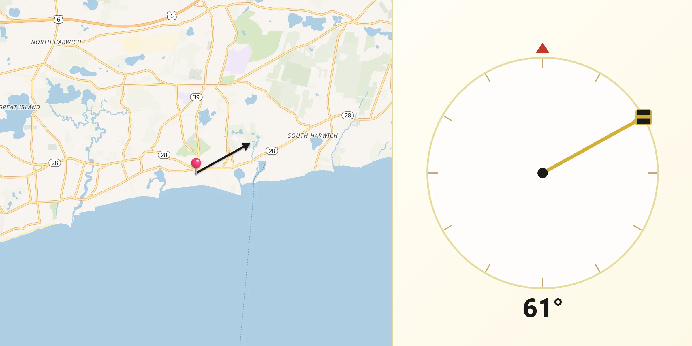 Qibla Direction from Harwich Port