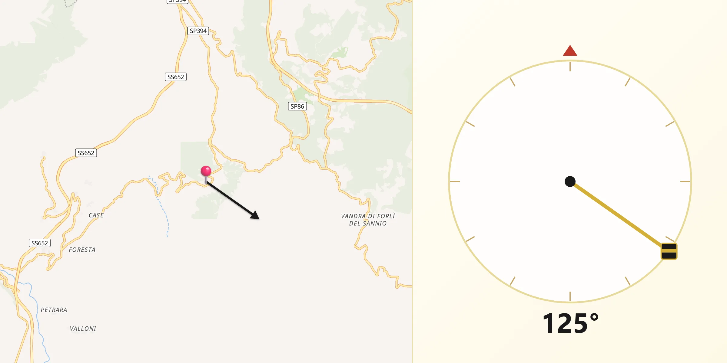 Direzione della Qibla da Acquaviva d'Isernia