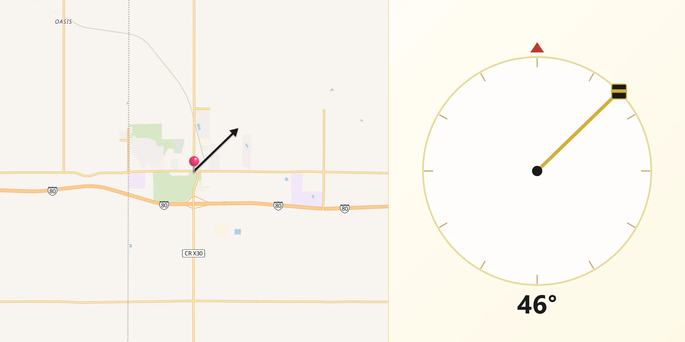 Qibla Direction from West Branch
