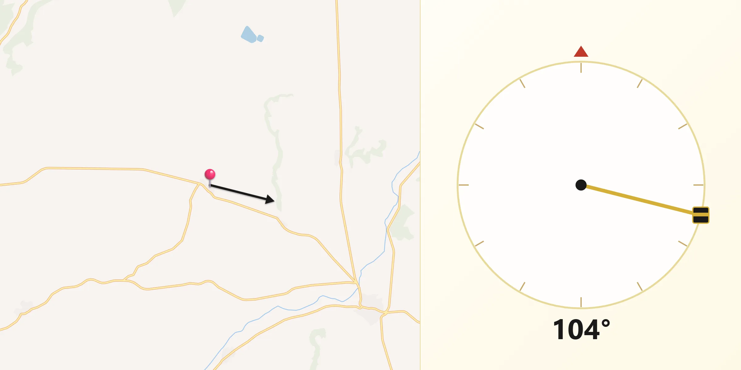 Dirección de la Qibla desde Barruelo del Valle