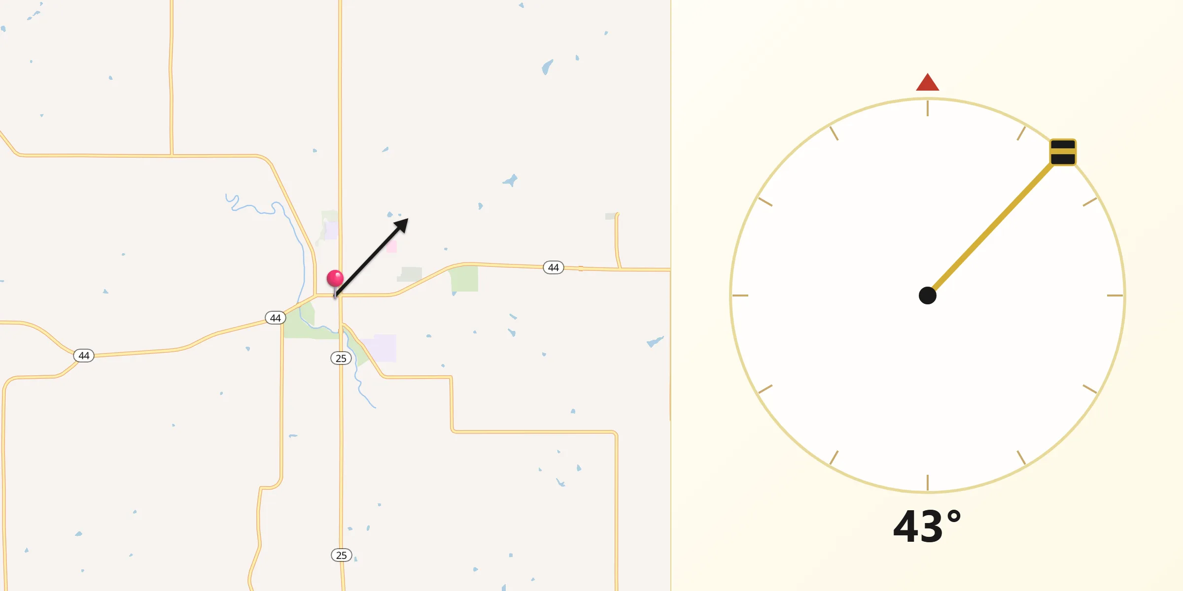 Qibla Direction from Guthrie Center