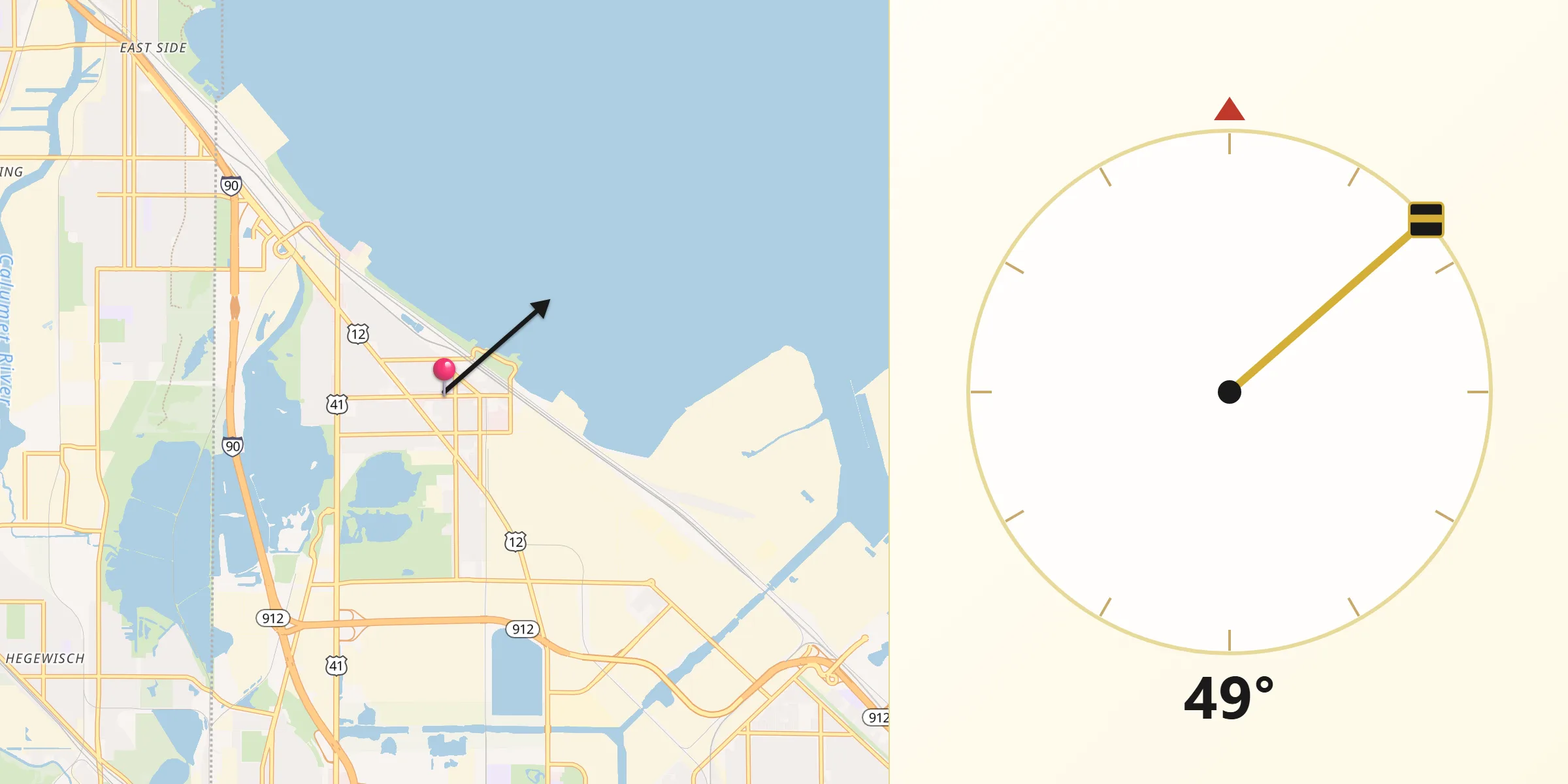 Qibla Direction from Whiting