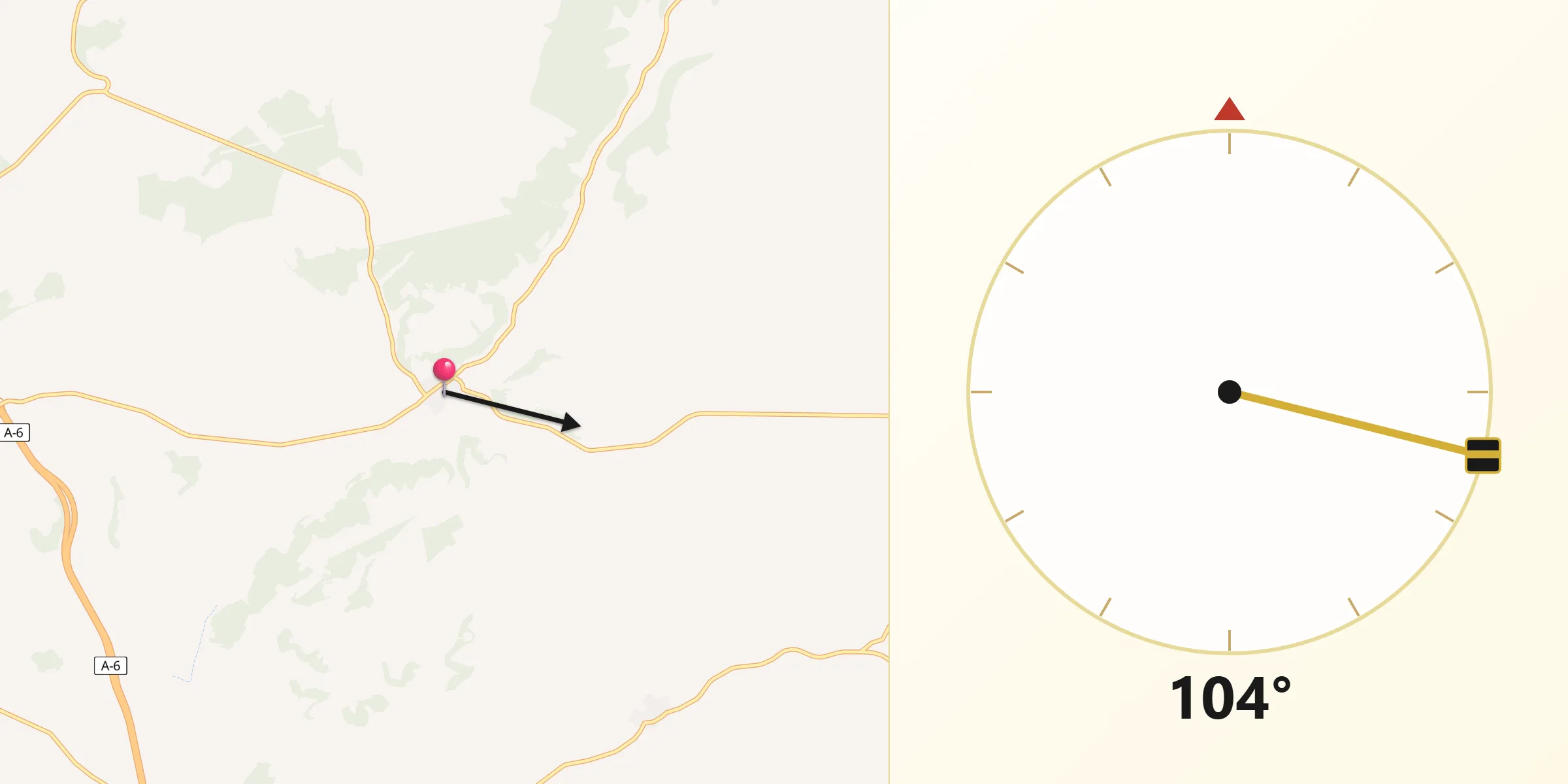 Dirección de la Qibla desde San Cebrián de Mazote