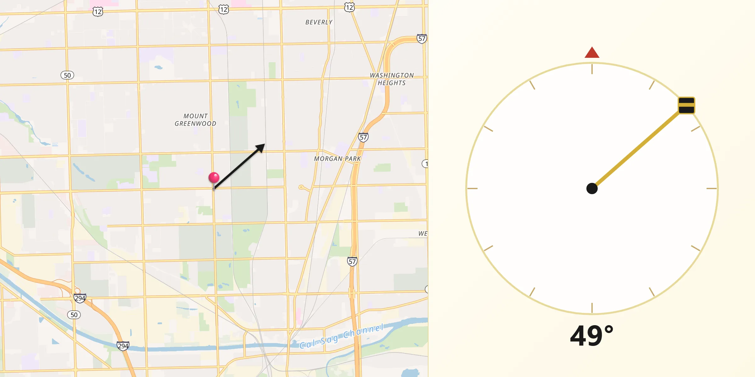 Qibla Direction from Merrionette Park