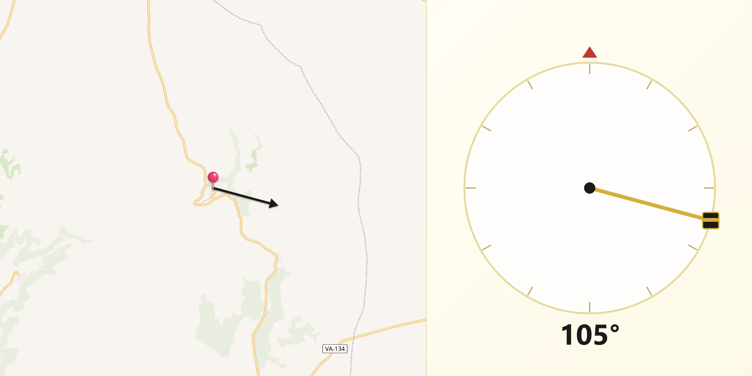 Dirección de la Qibla desde San Llorente