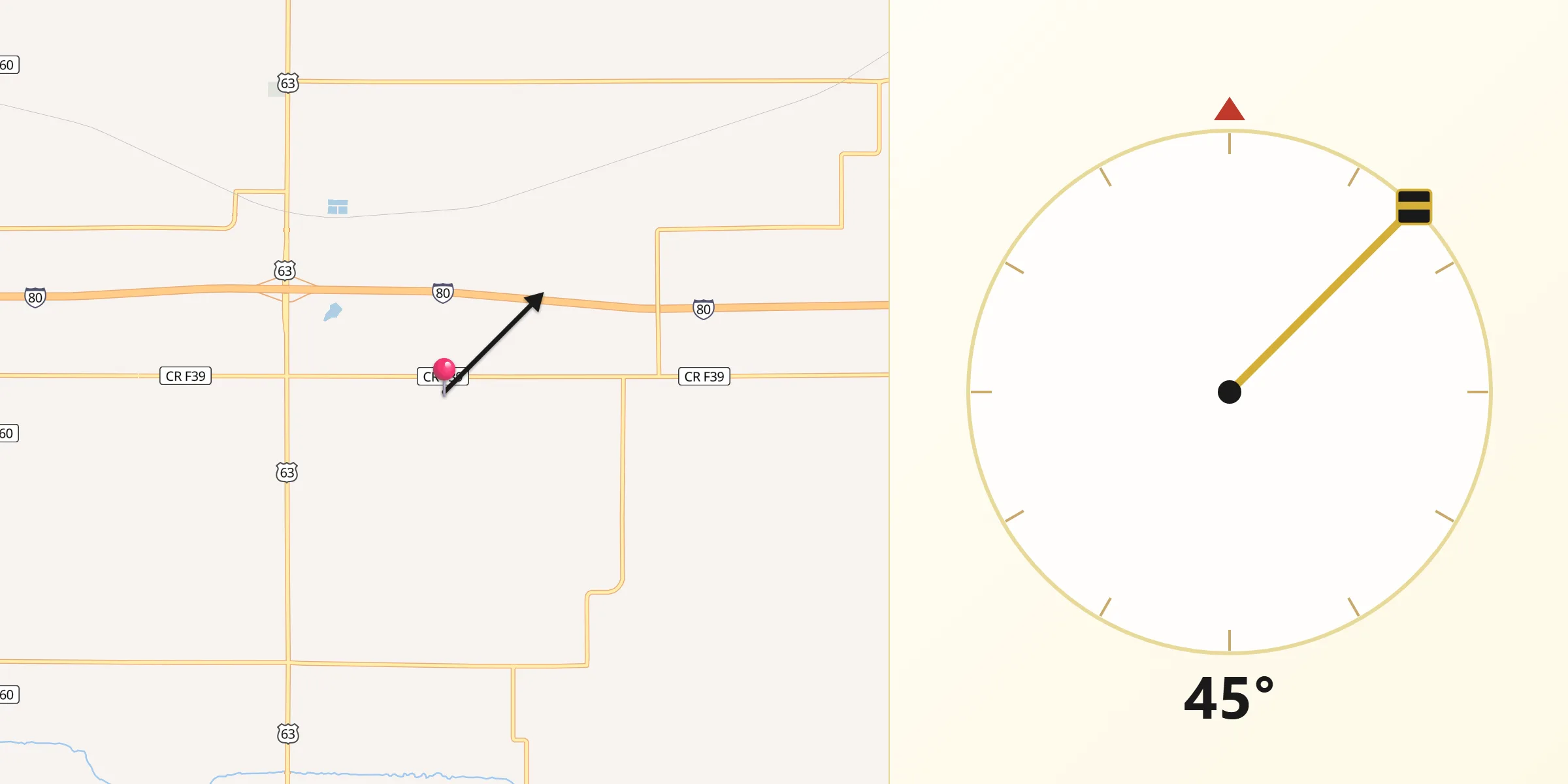 Qibla Direction from Poweshiek