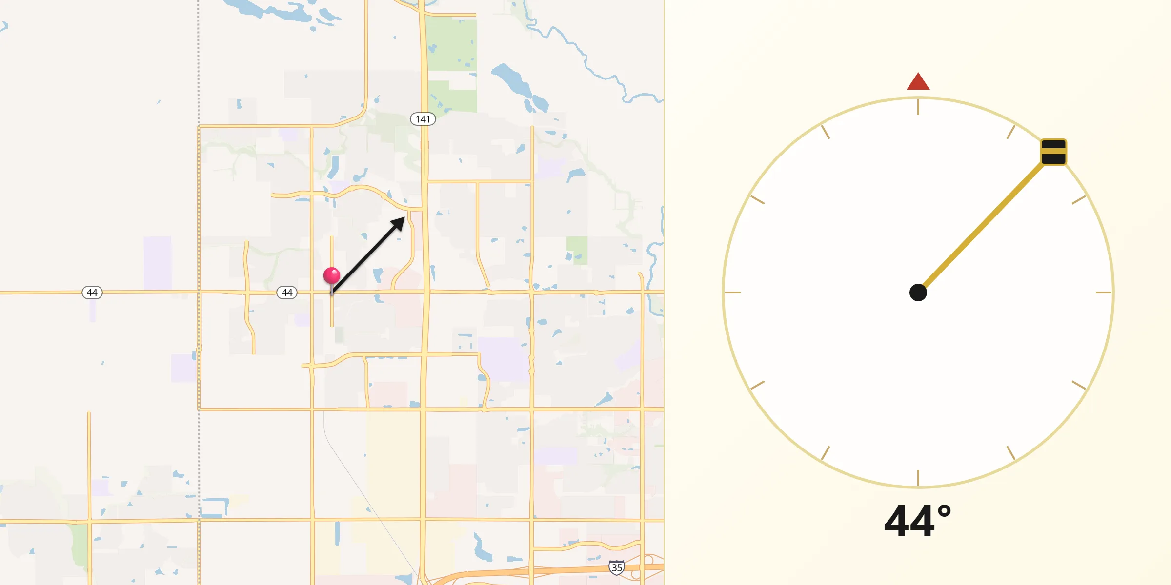 Qibla Direction from Grimes