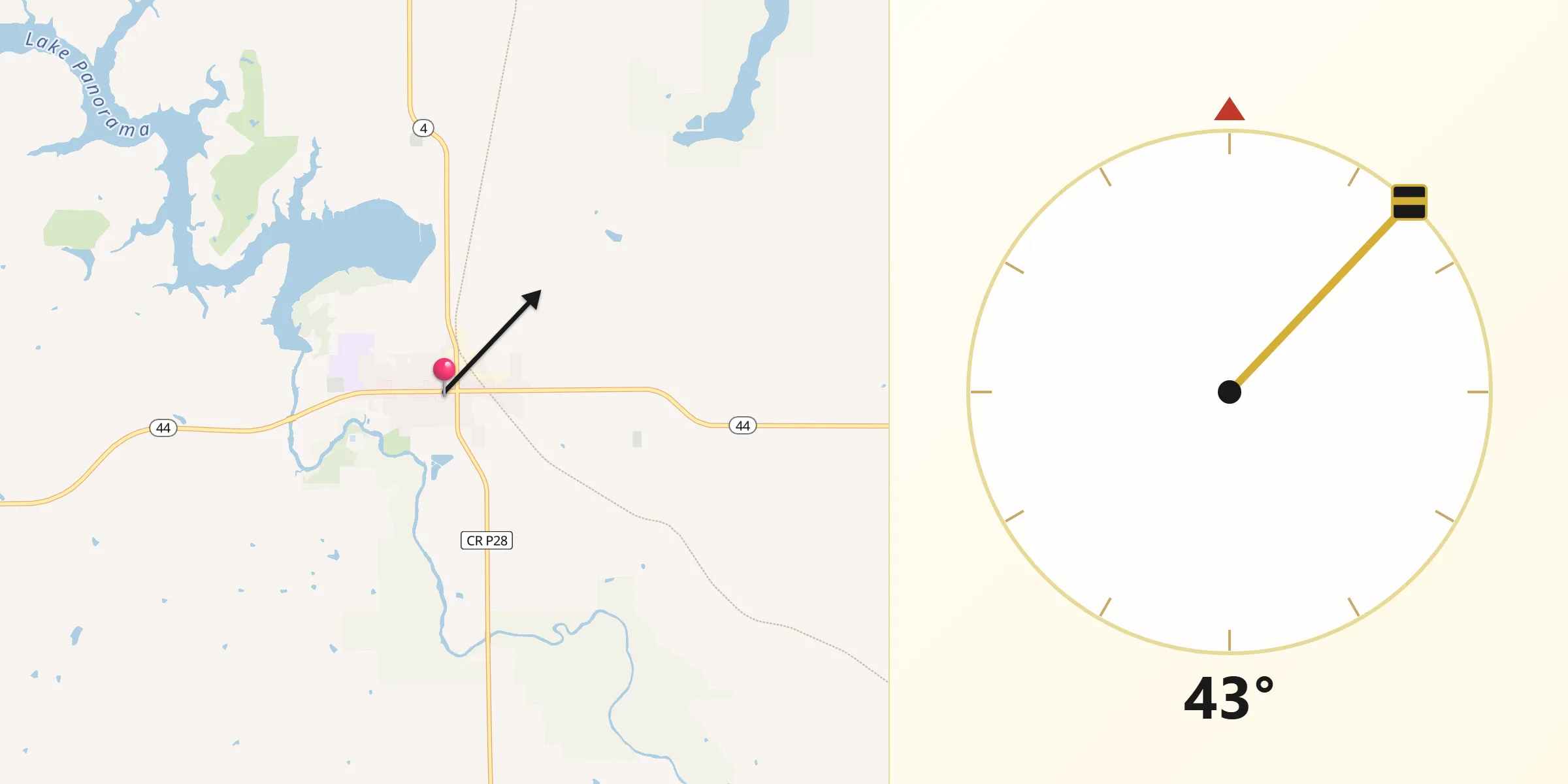 Qibla Direction from Panora