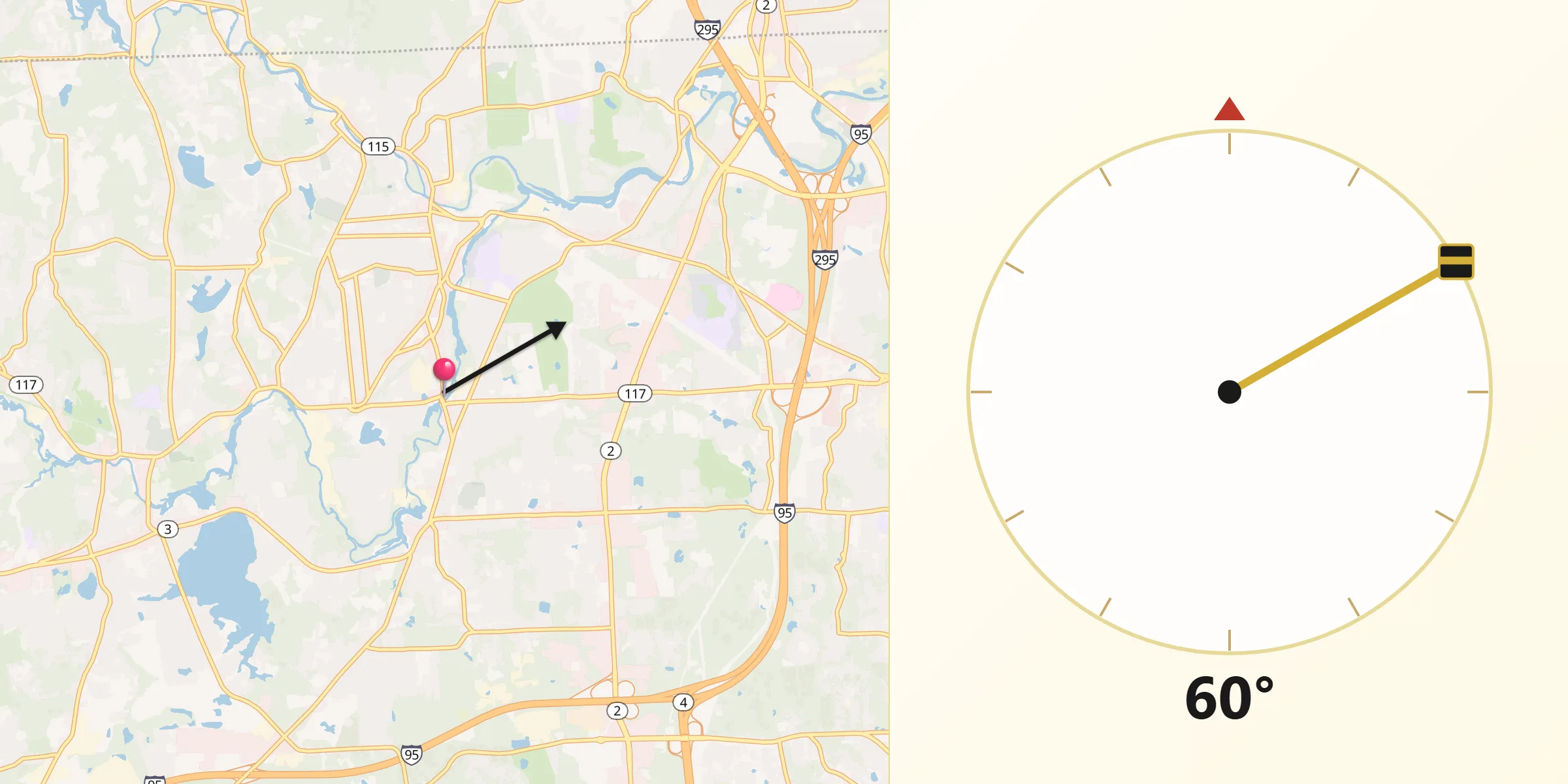 Qibla Direction from West Warwick