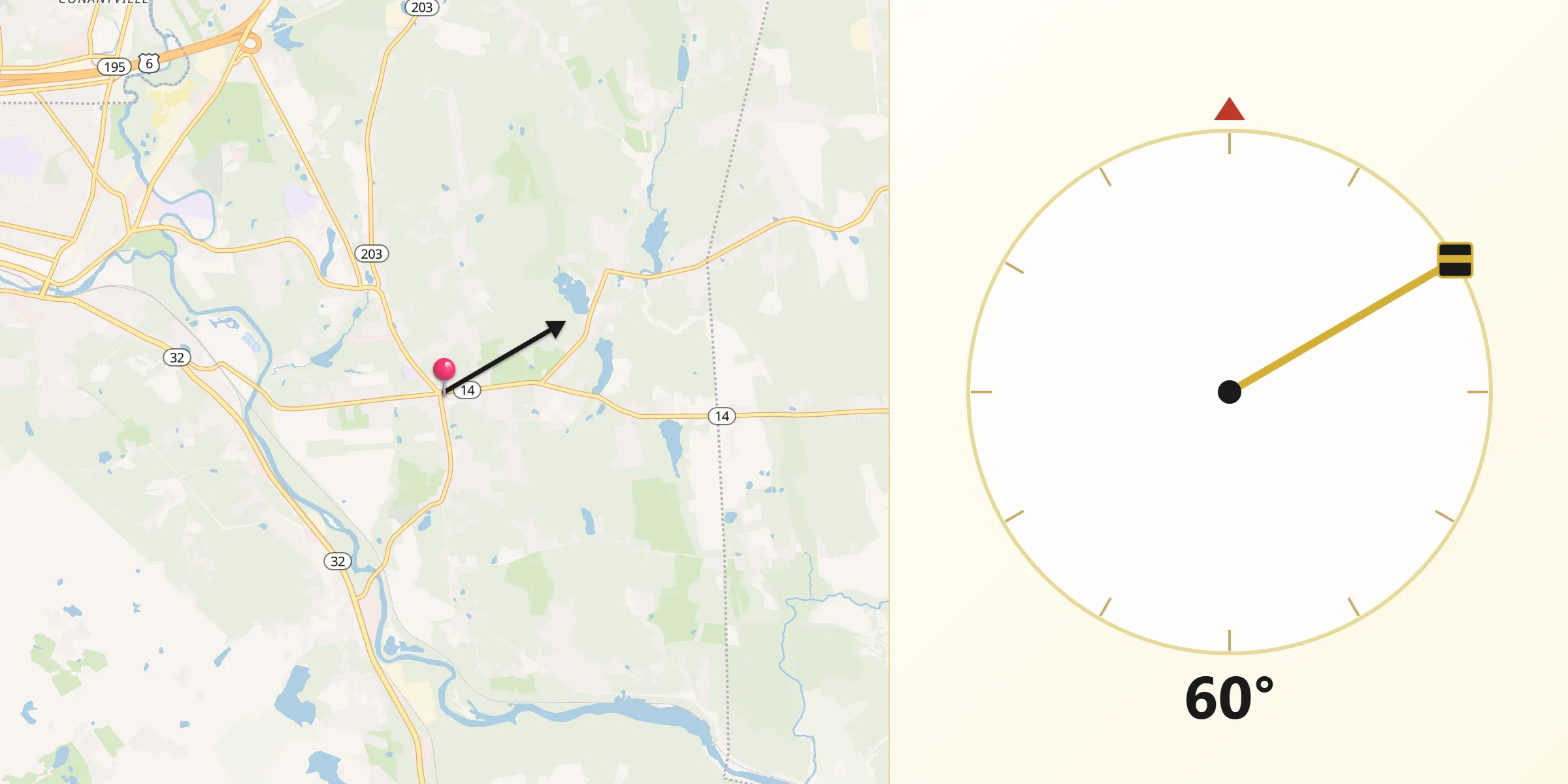 Qibla Direction from Windham