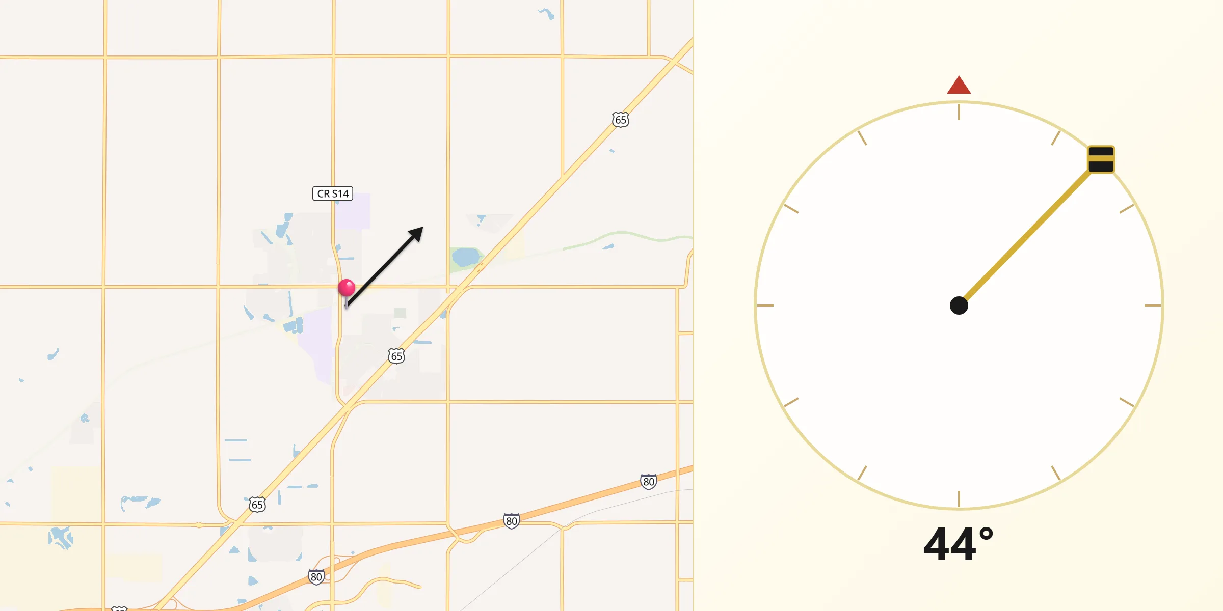 Qibla Direction from Bondurant