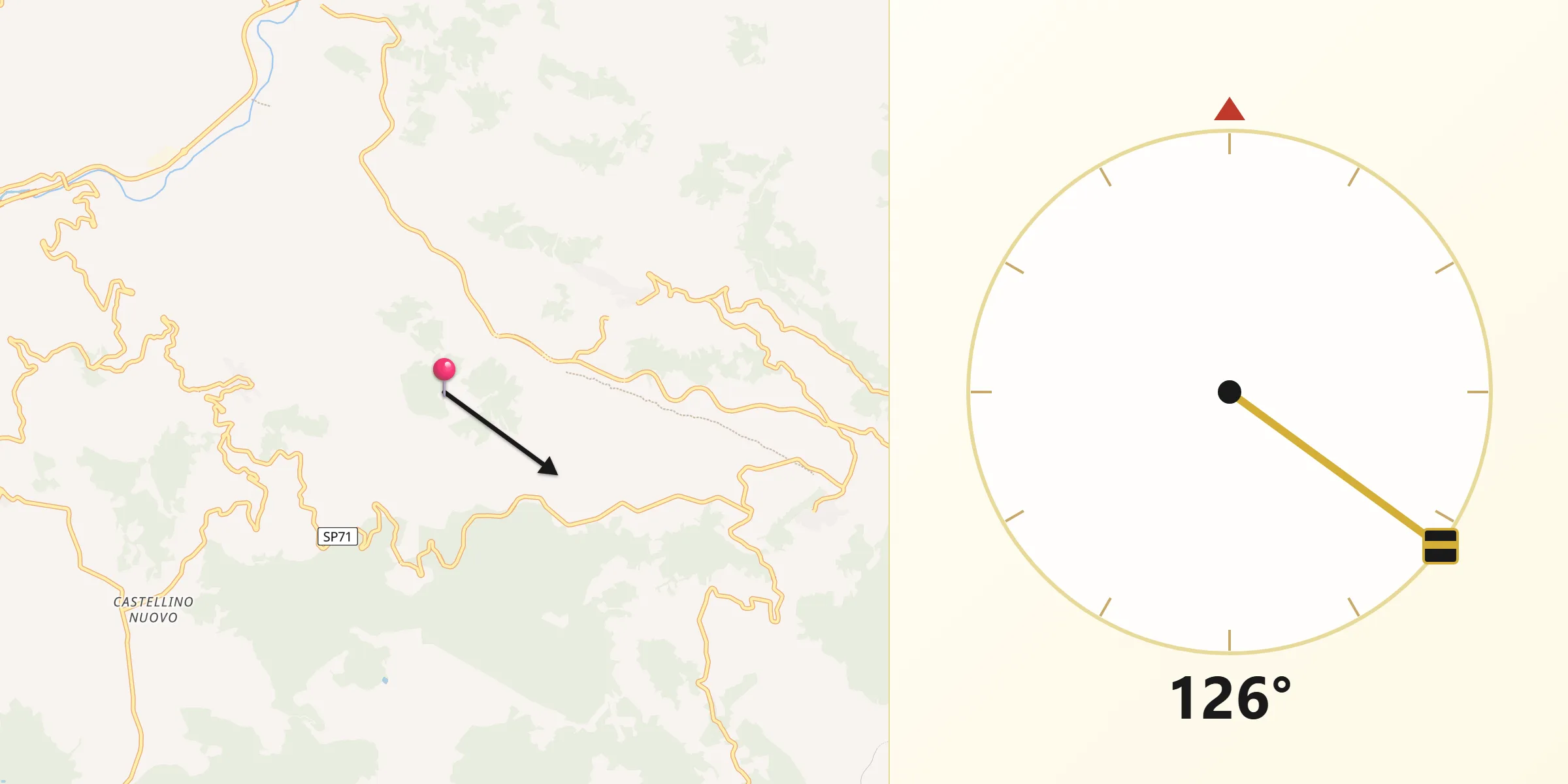 Direzione della Qibla da Provincia di Campobasso