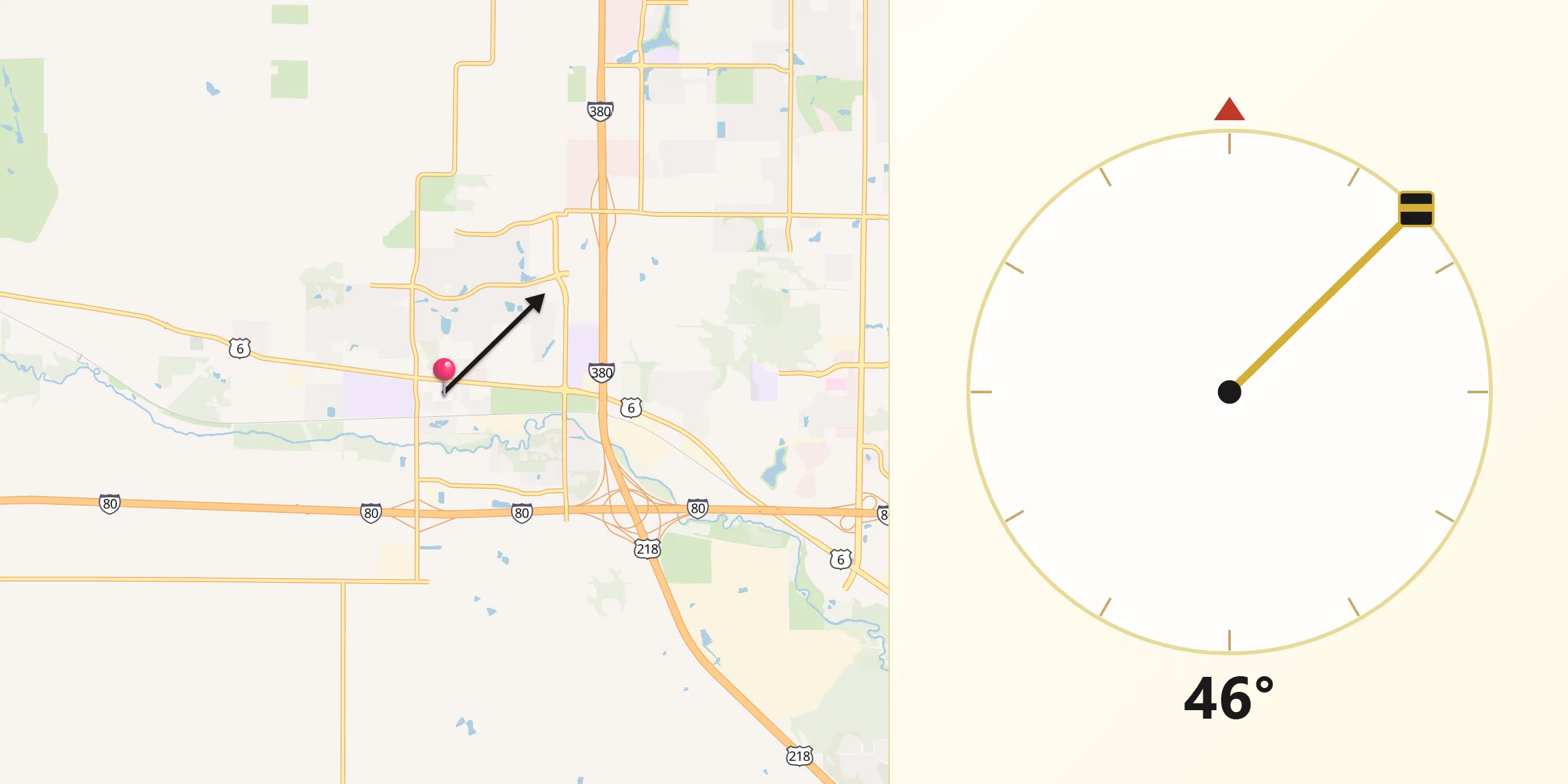 Qibla Direction from Tiffin