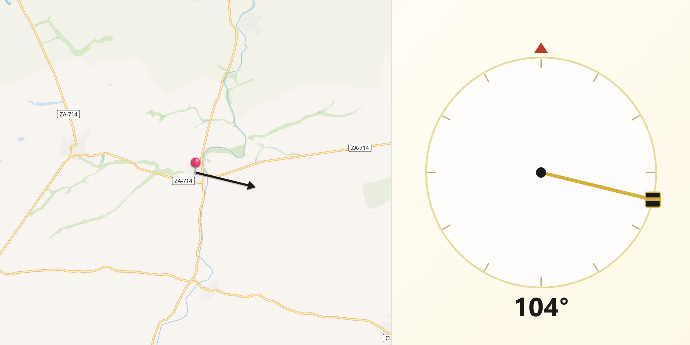 Dirección de la Qibla desde Arquillinos