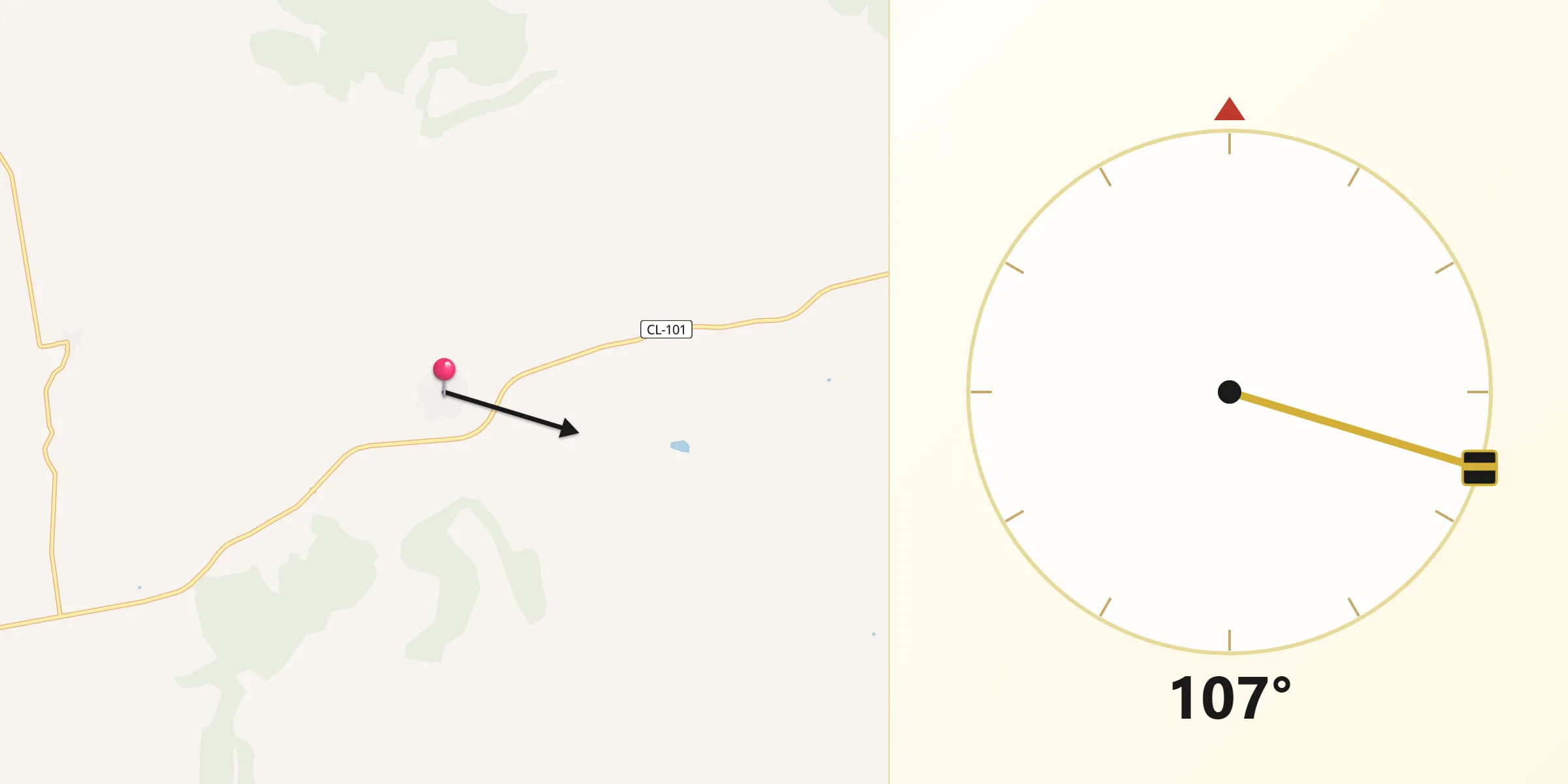 Dirección de la Qibla desde Noviercas