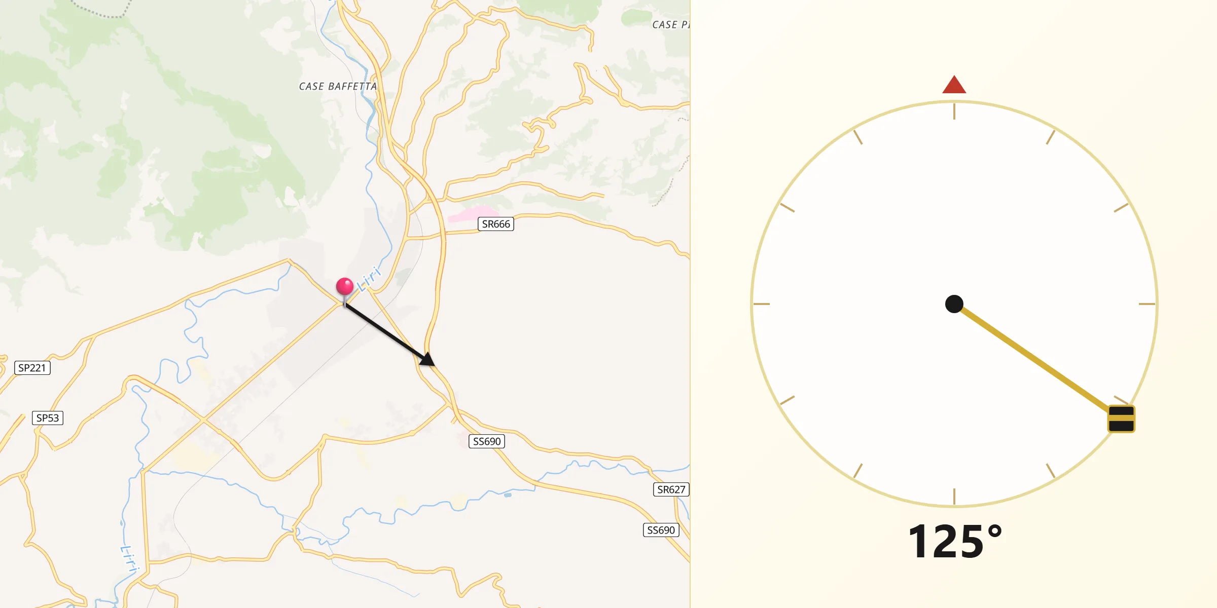 Direzione della Qibla da Sora