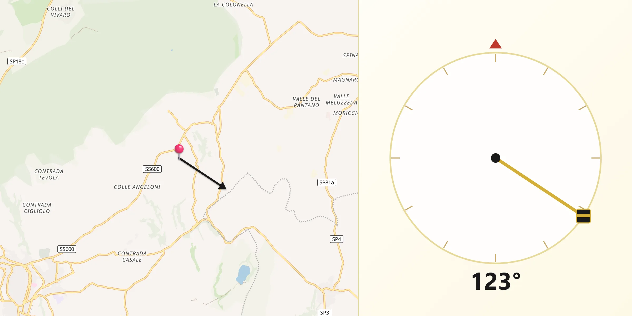 Direzione della Qibla da Lariano