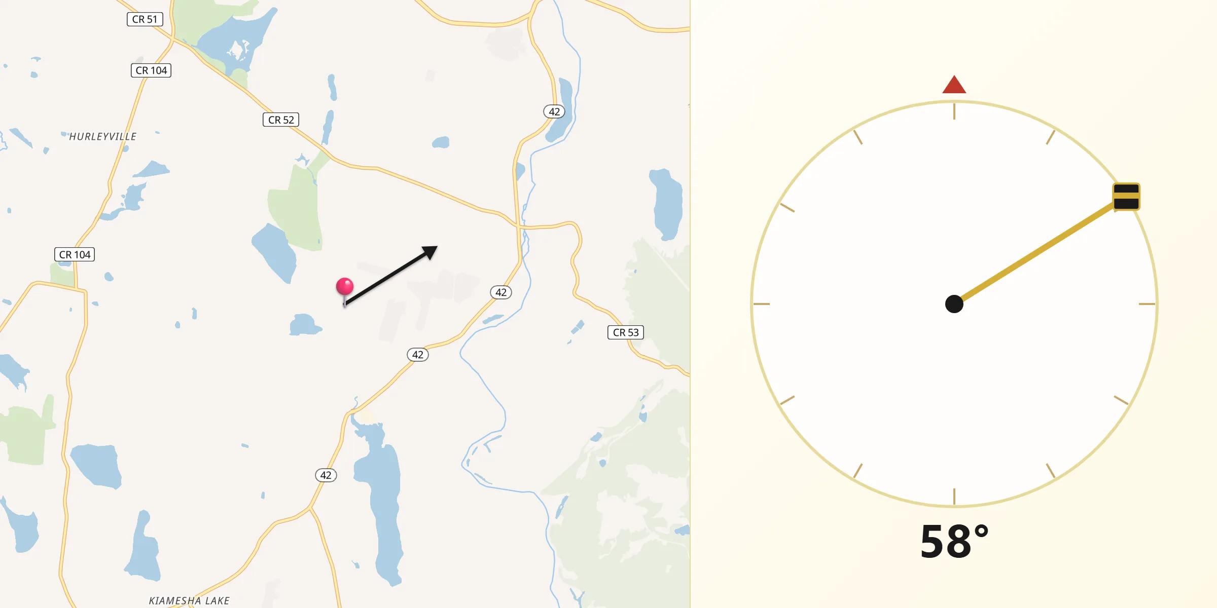 Qibla Direction from South Fallsburg