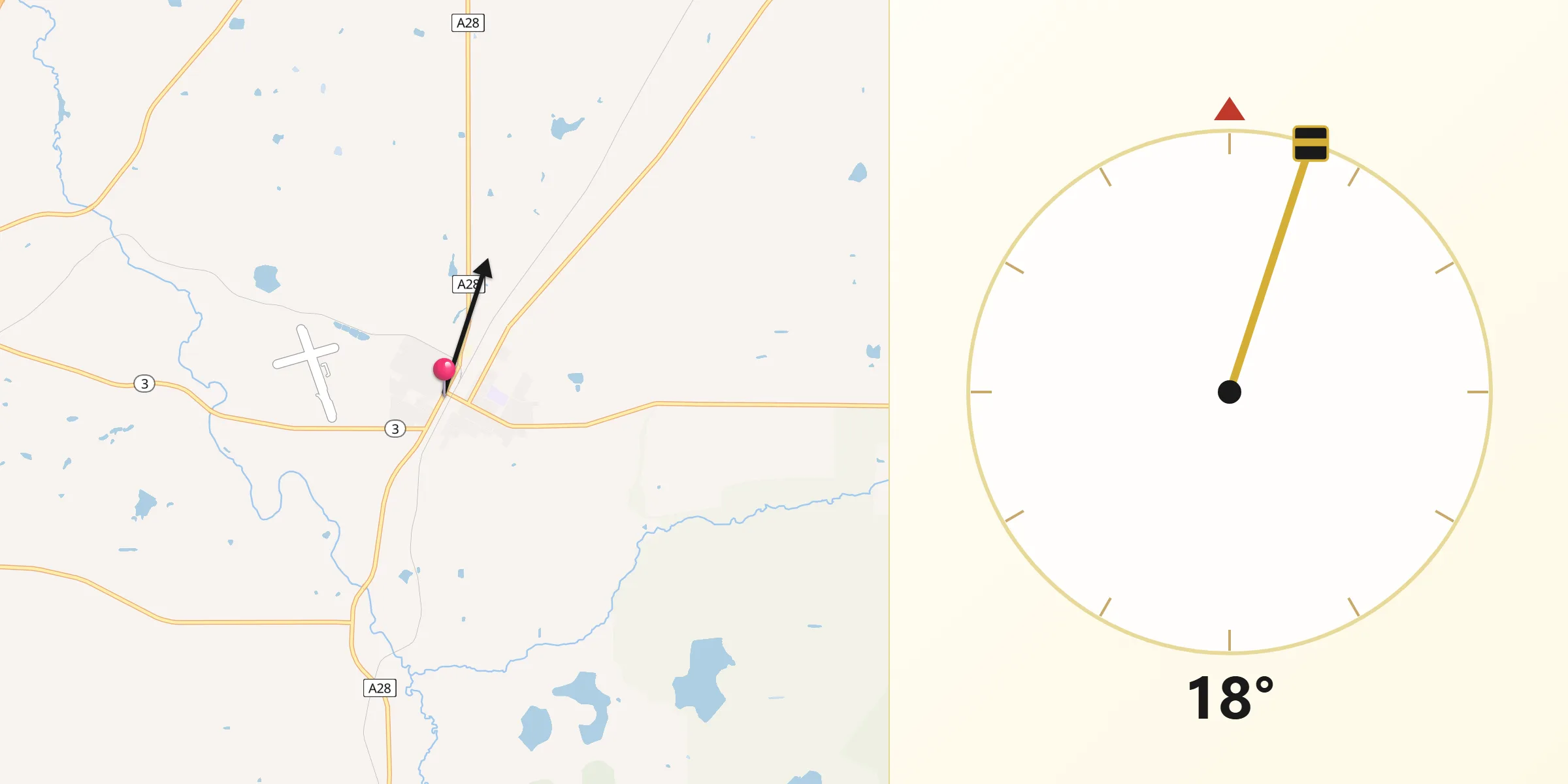 Qibla Direction from Montague