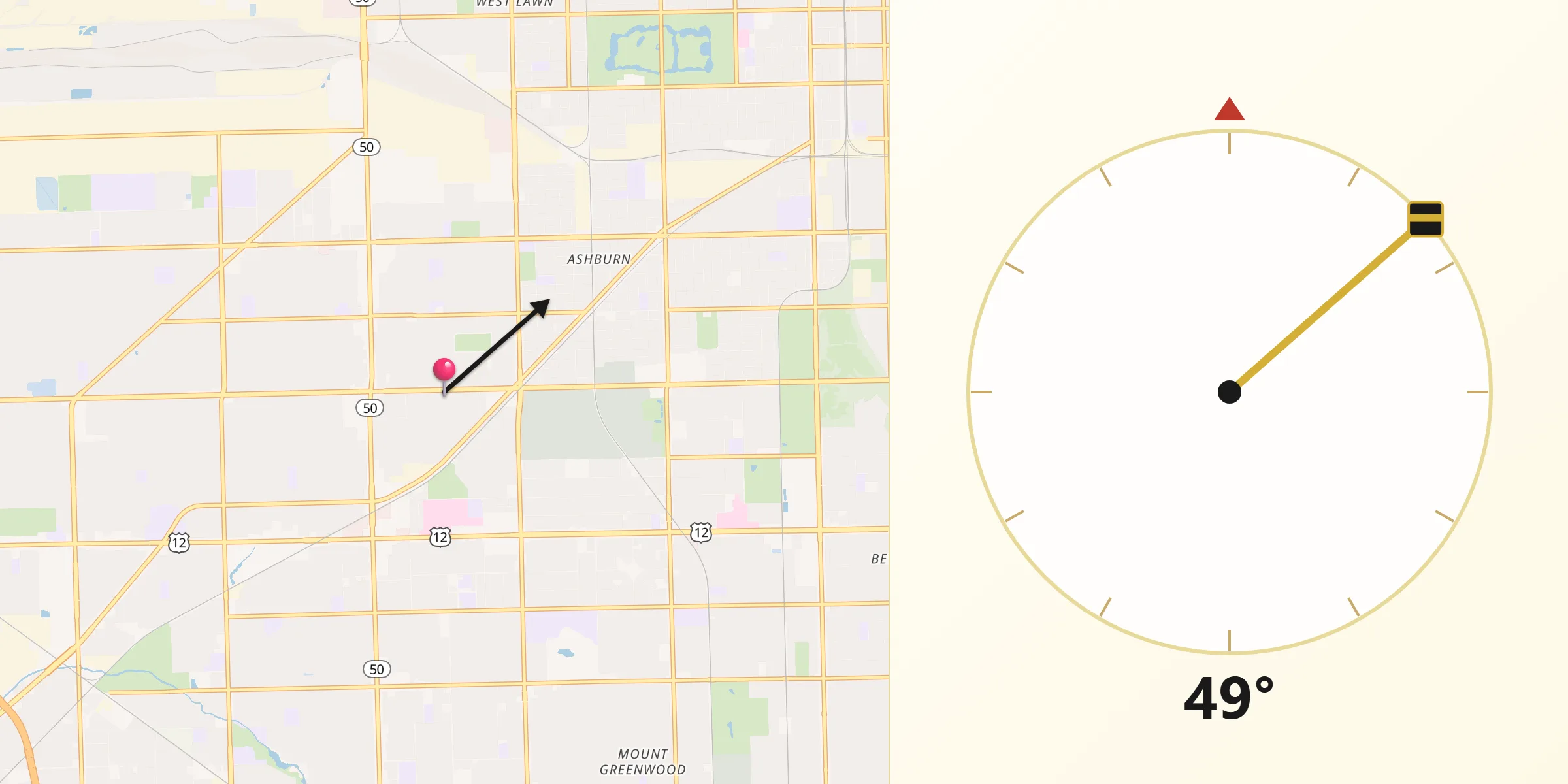 Qibla Direction from Hometown