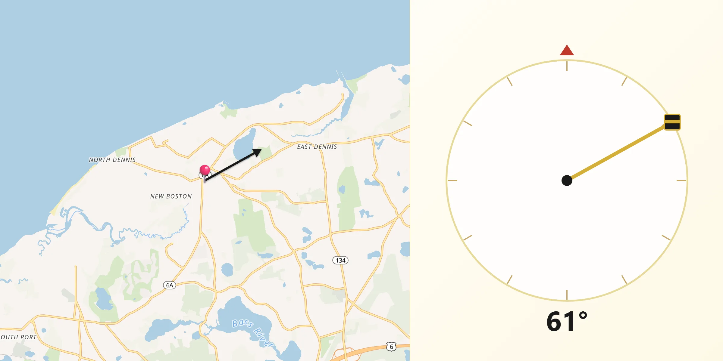 Qibla Direction from Dennis