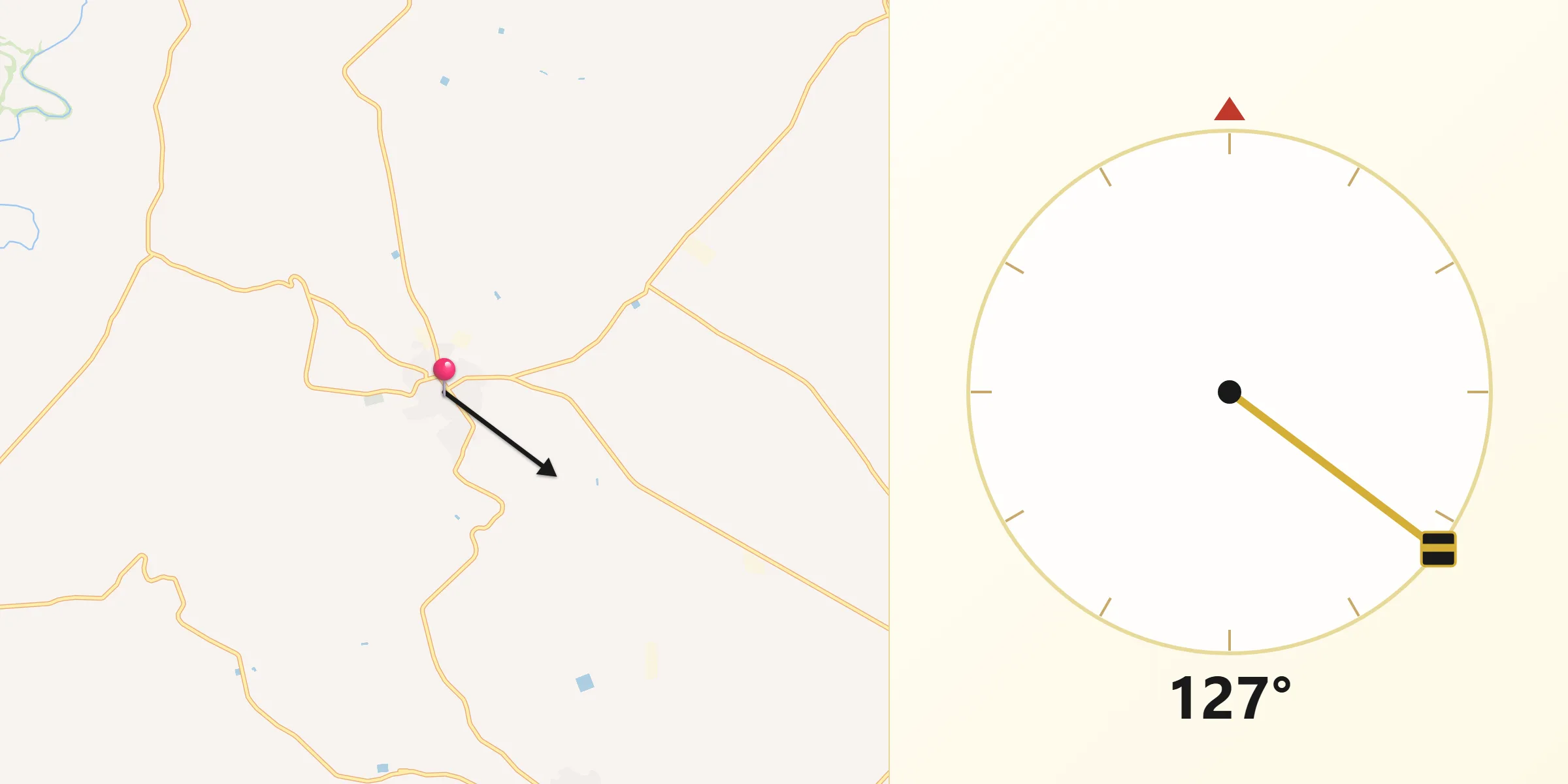 Direzione della Qibla da San Paolo di Civitate