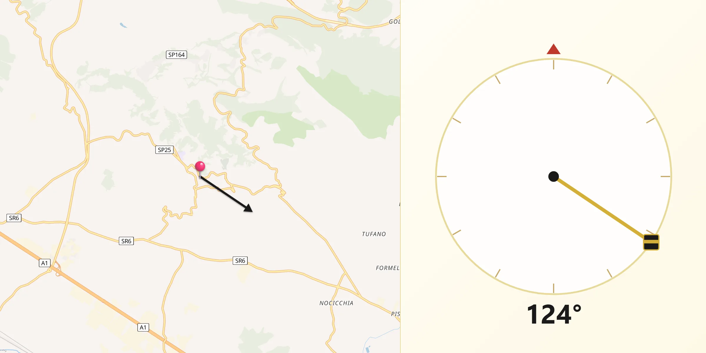 Direzione della Qibla da Anagni