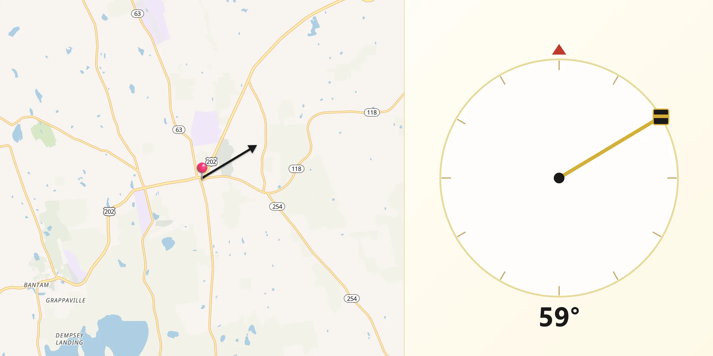 Qibla Direction from Litchfield