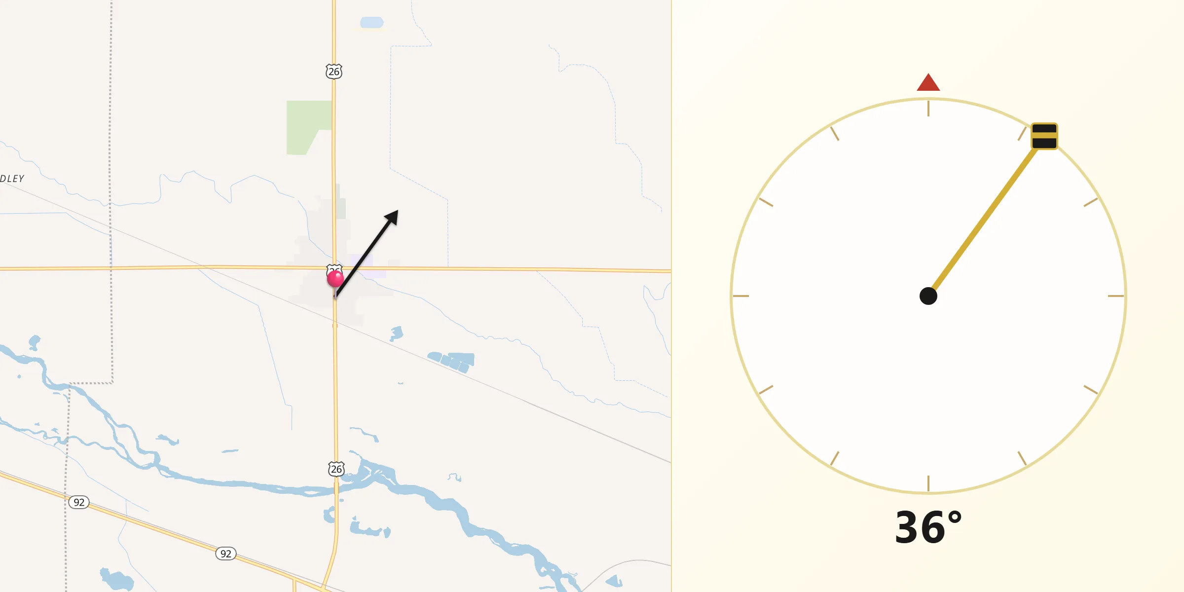 Qibla Direction from Bayard