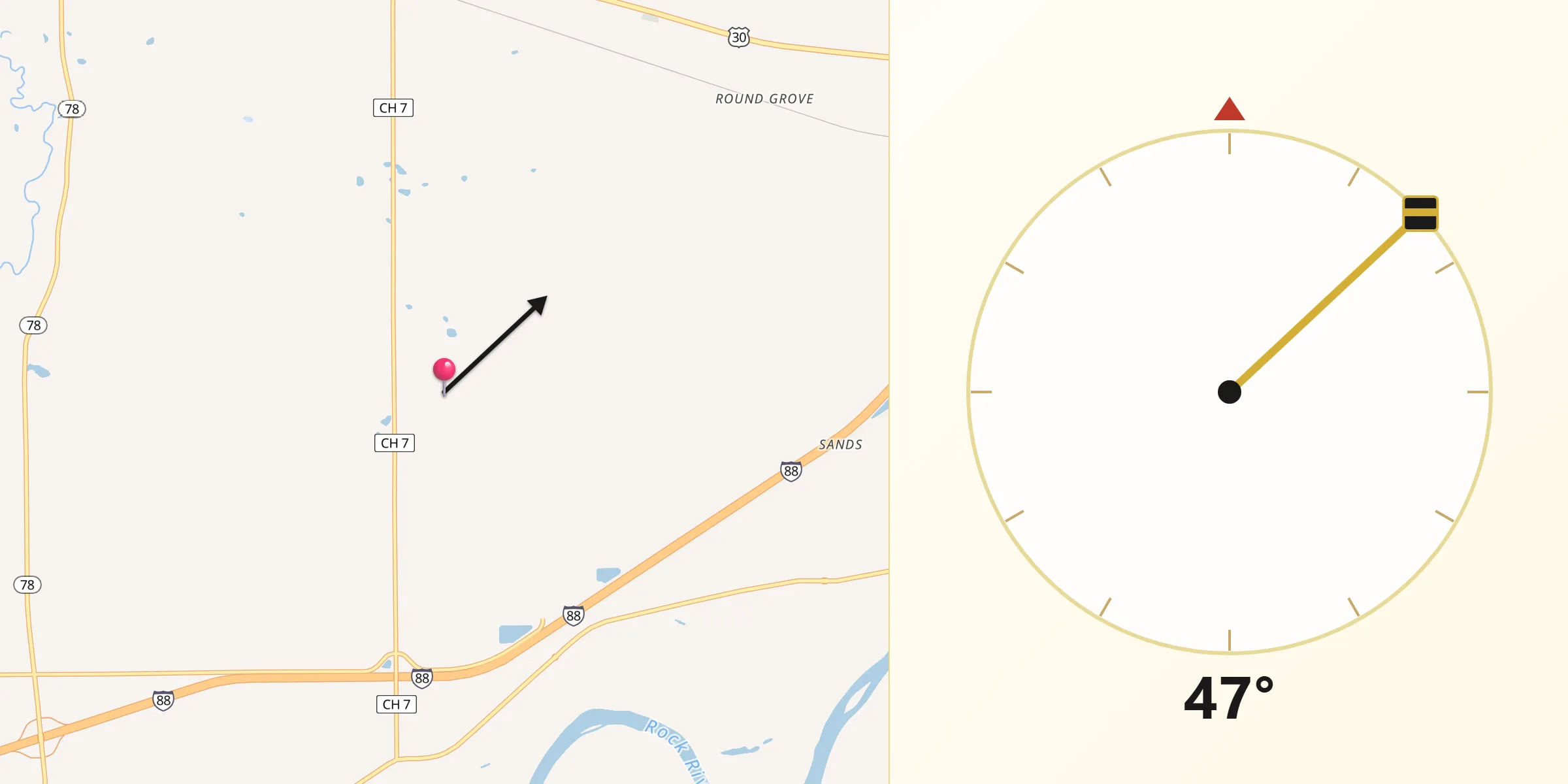 Qibla Direction from Whiteside