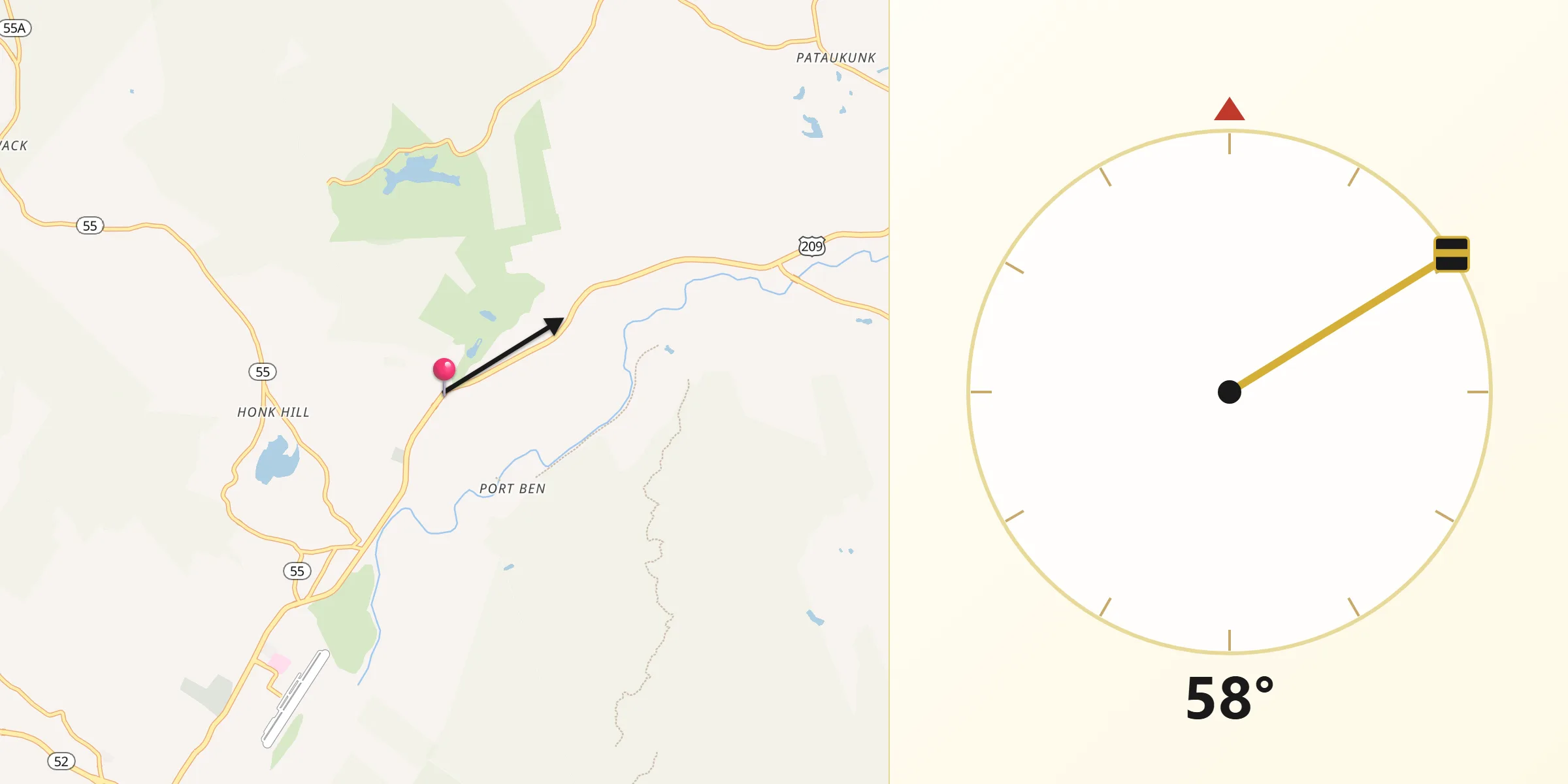 Qibla Direction from Wawarsing