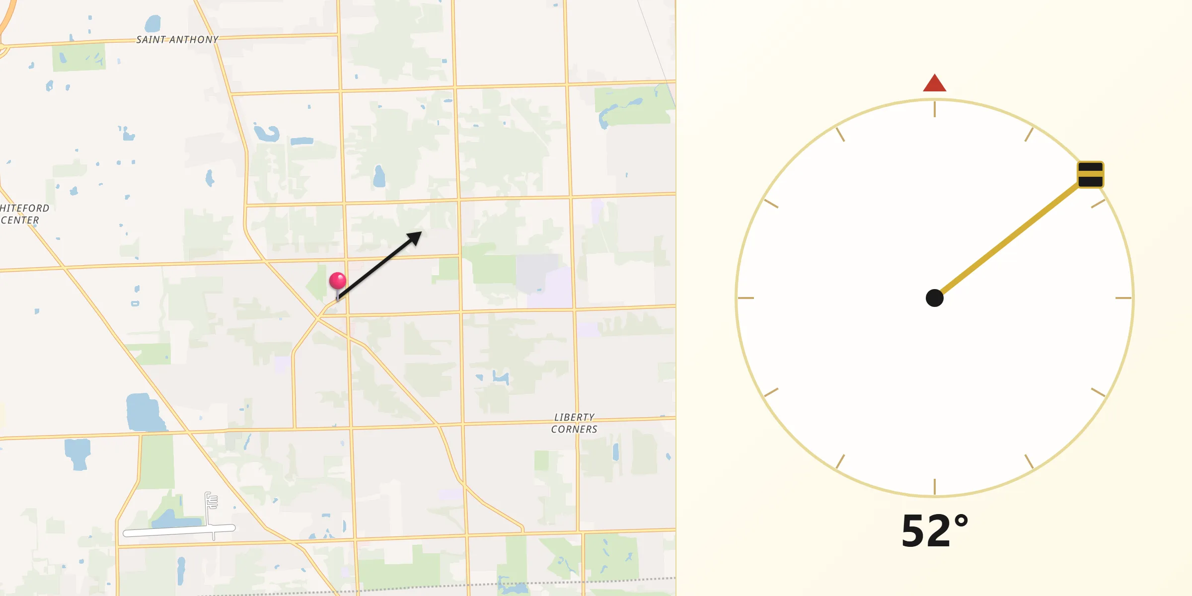 Qibla Direction from Lambertville