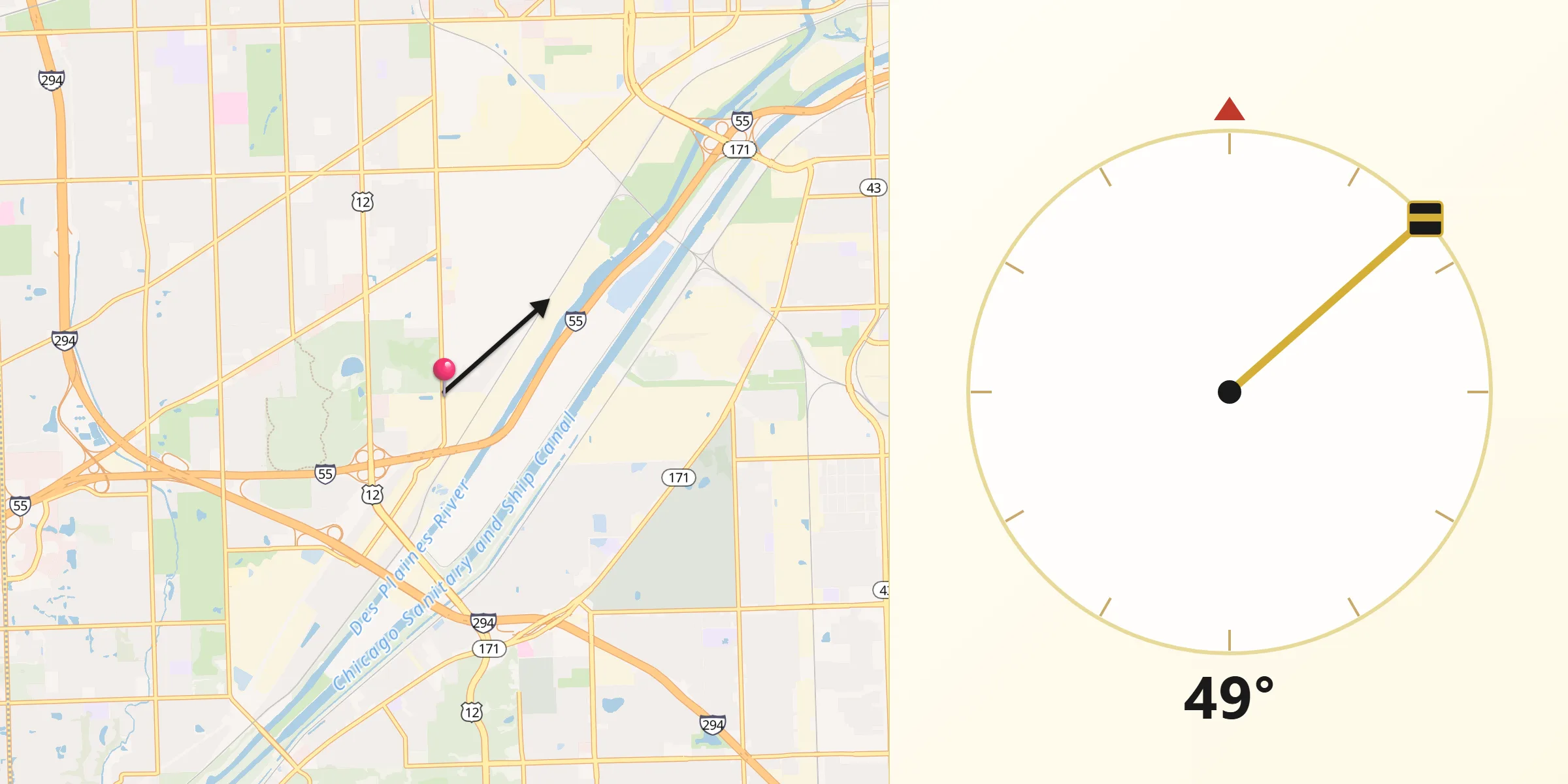Qibla Direction from Hodgkins