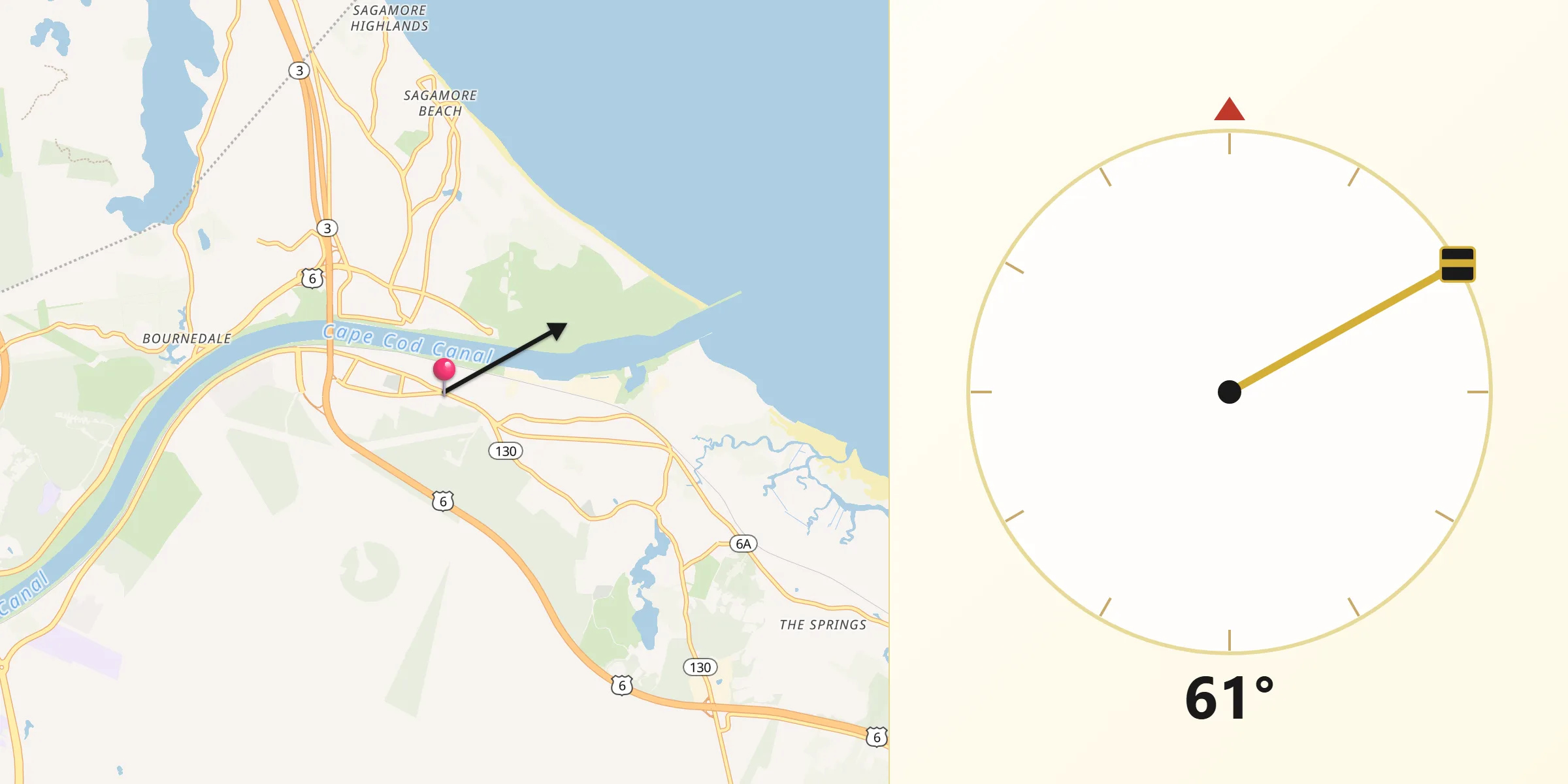 Qibla Direction from Sagamore