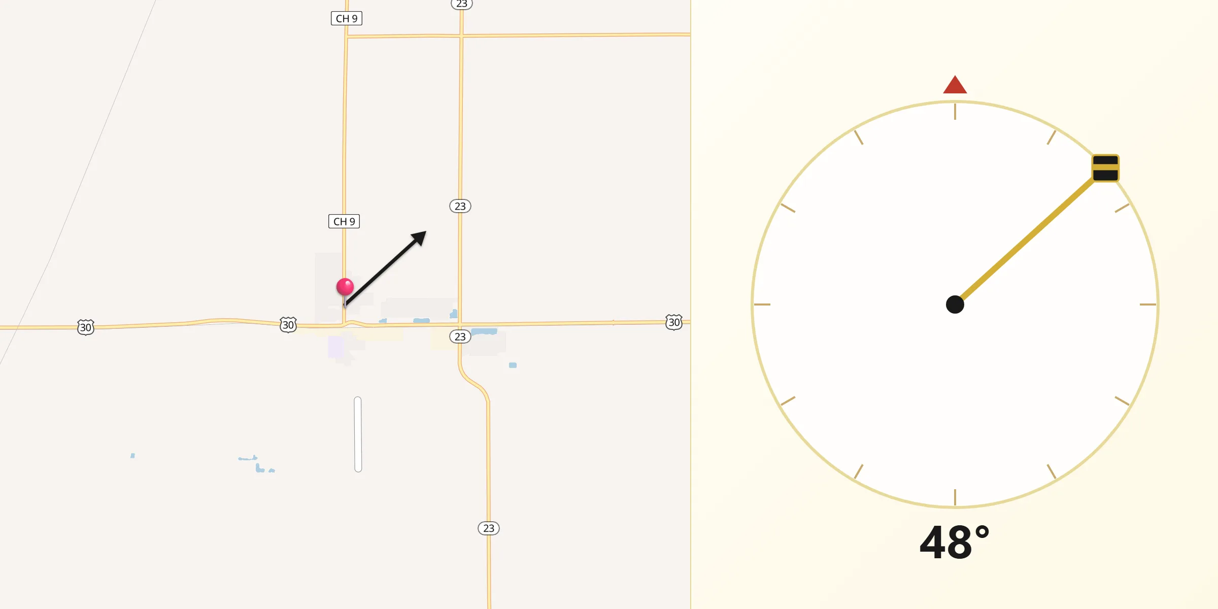 Qibla Direction from Waterman