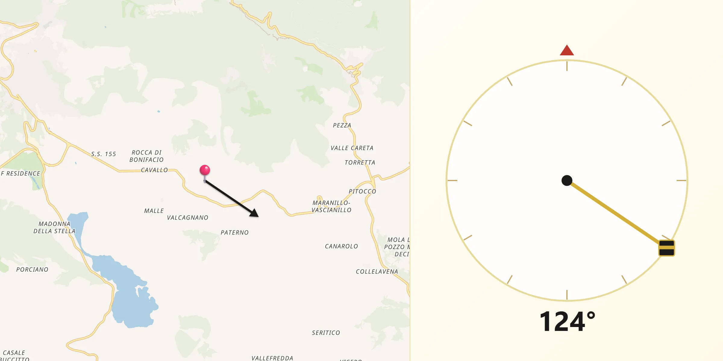 Direzione della Qibla da Trivigliano