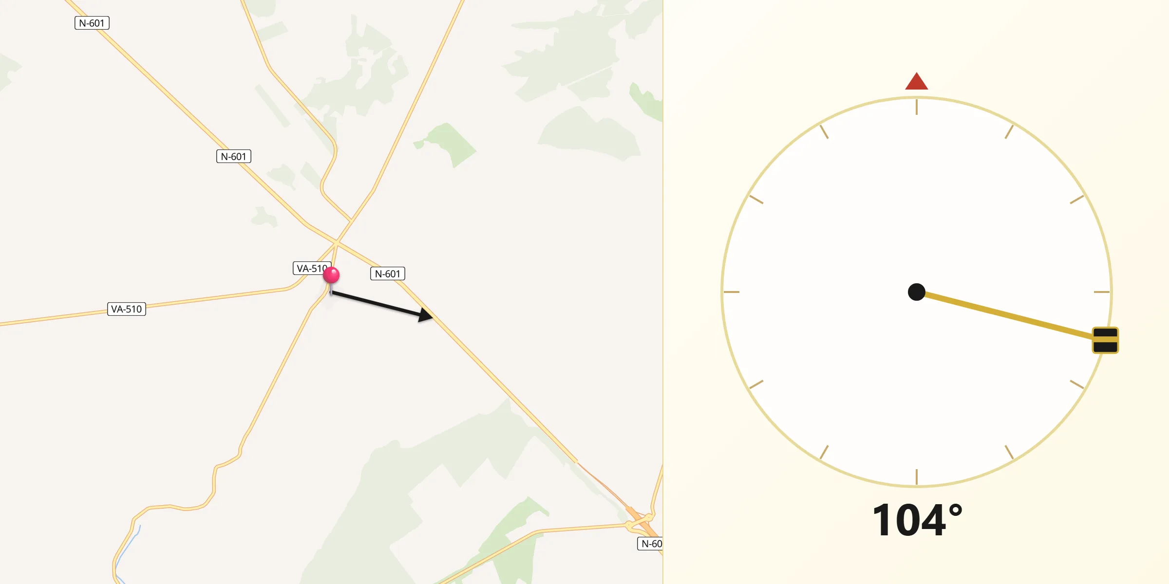 Dirección de la Qibla desde La Mudarra