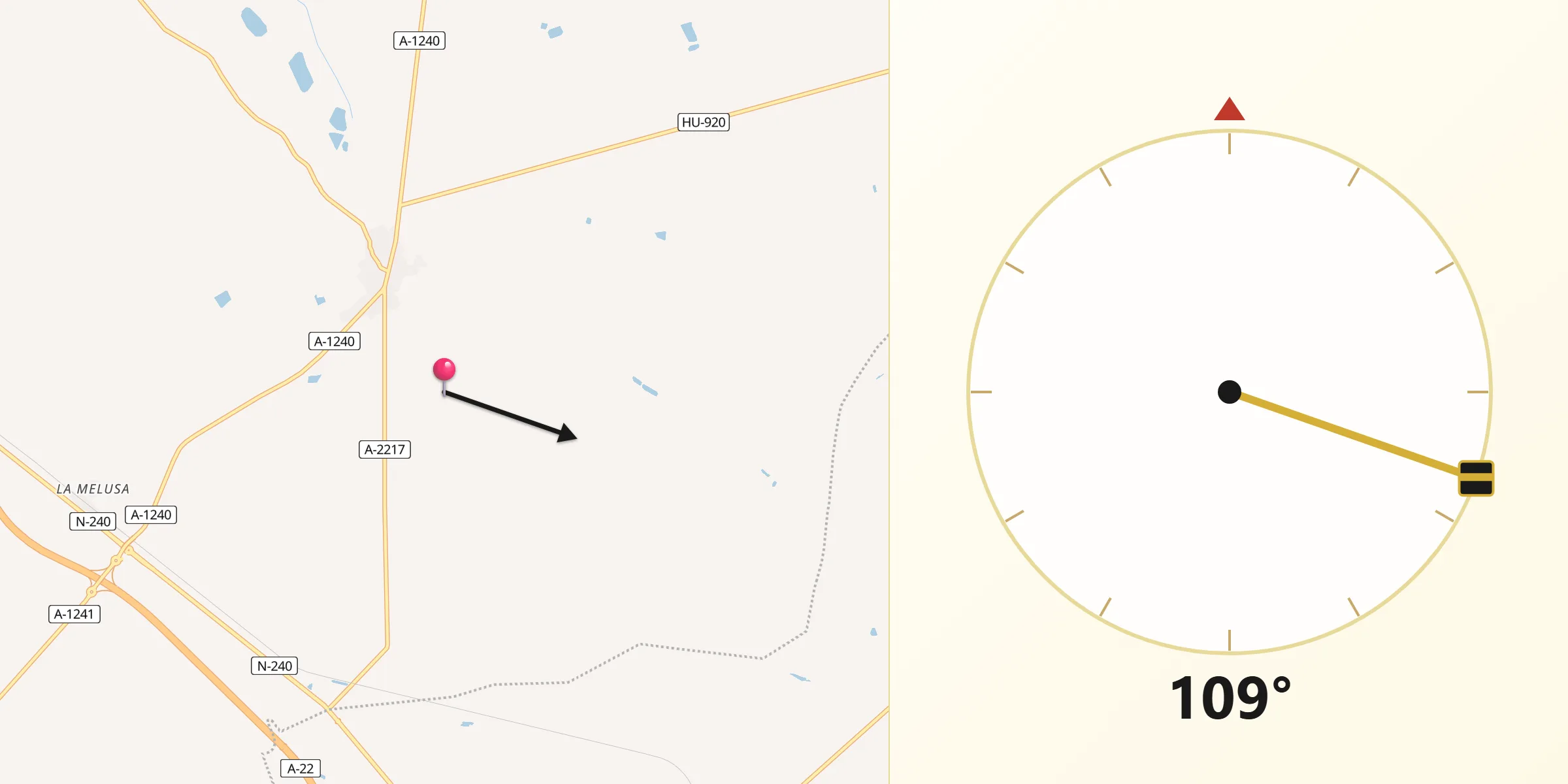 Dirección de la Qibla desde Altorricón