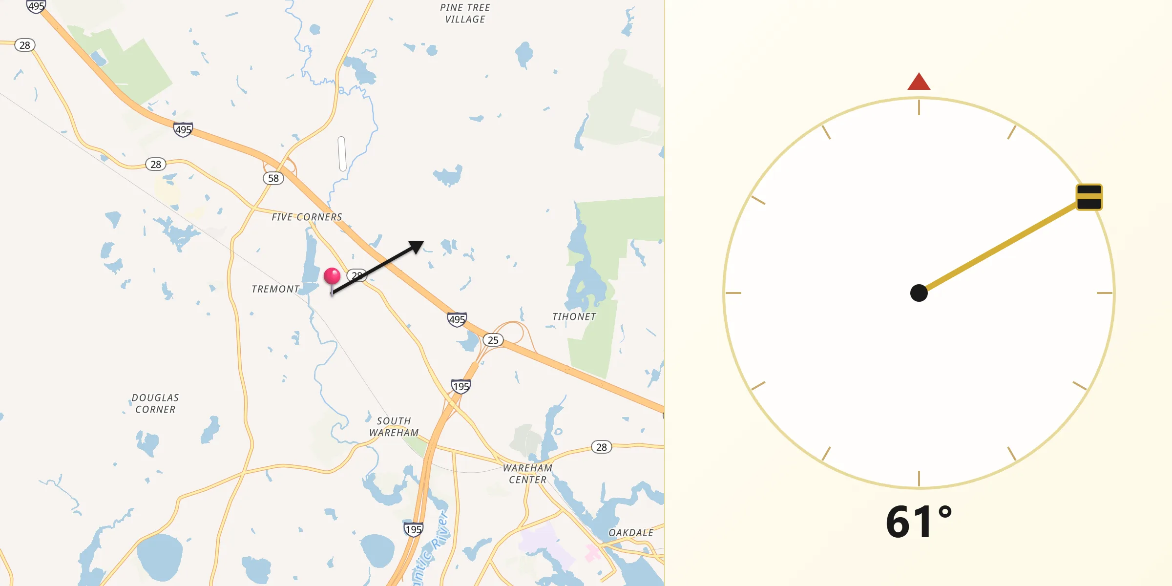 Qibla Direction from West Wareham