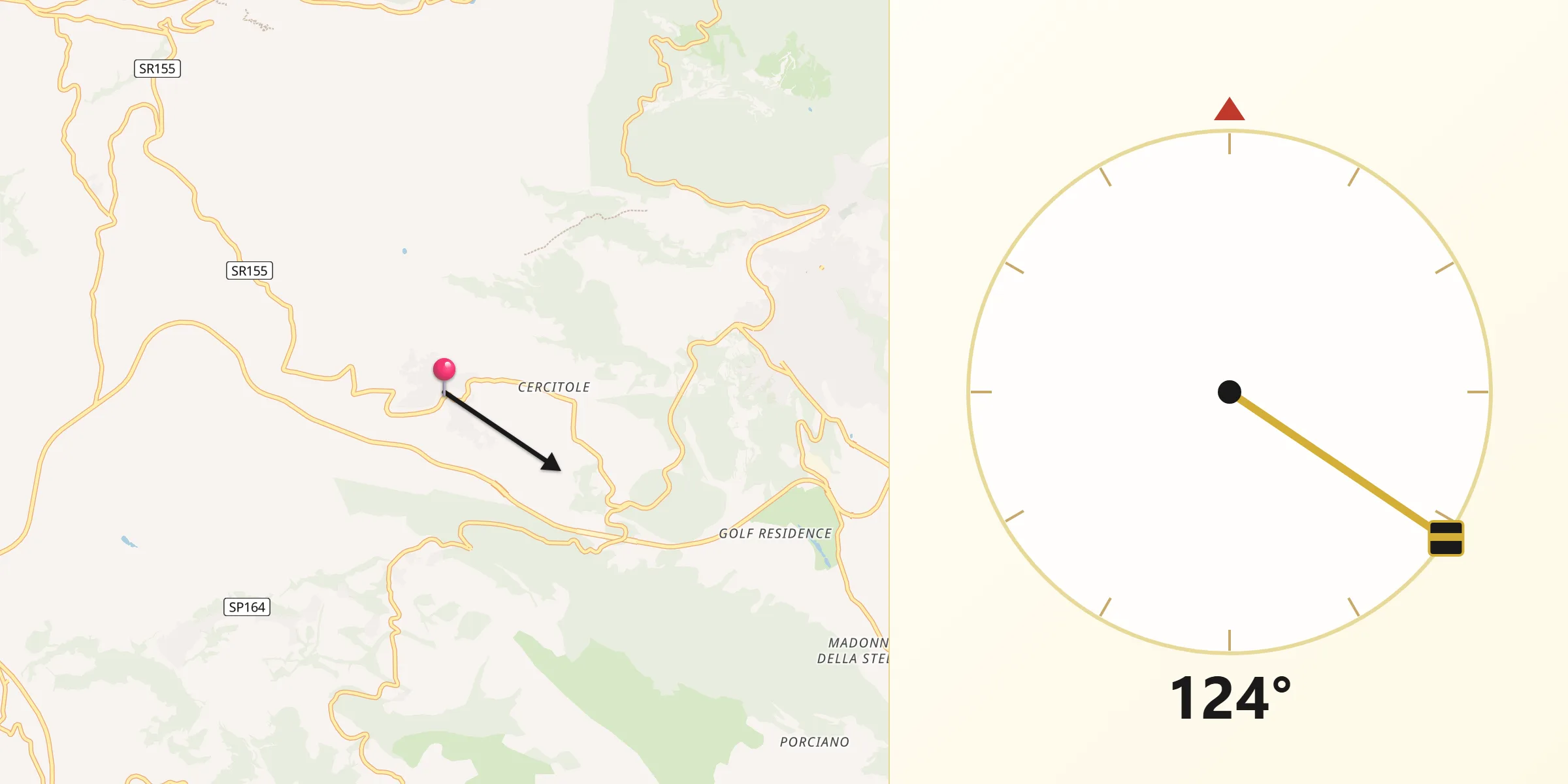 Direzione della Qibla da Acuto
