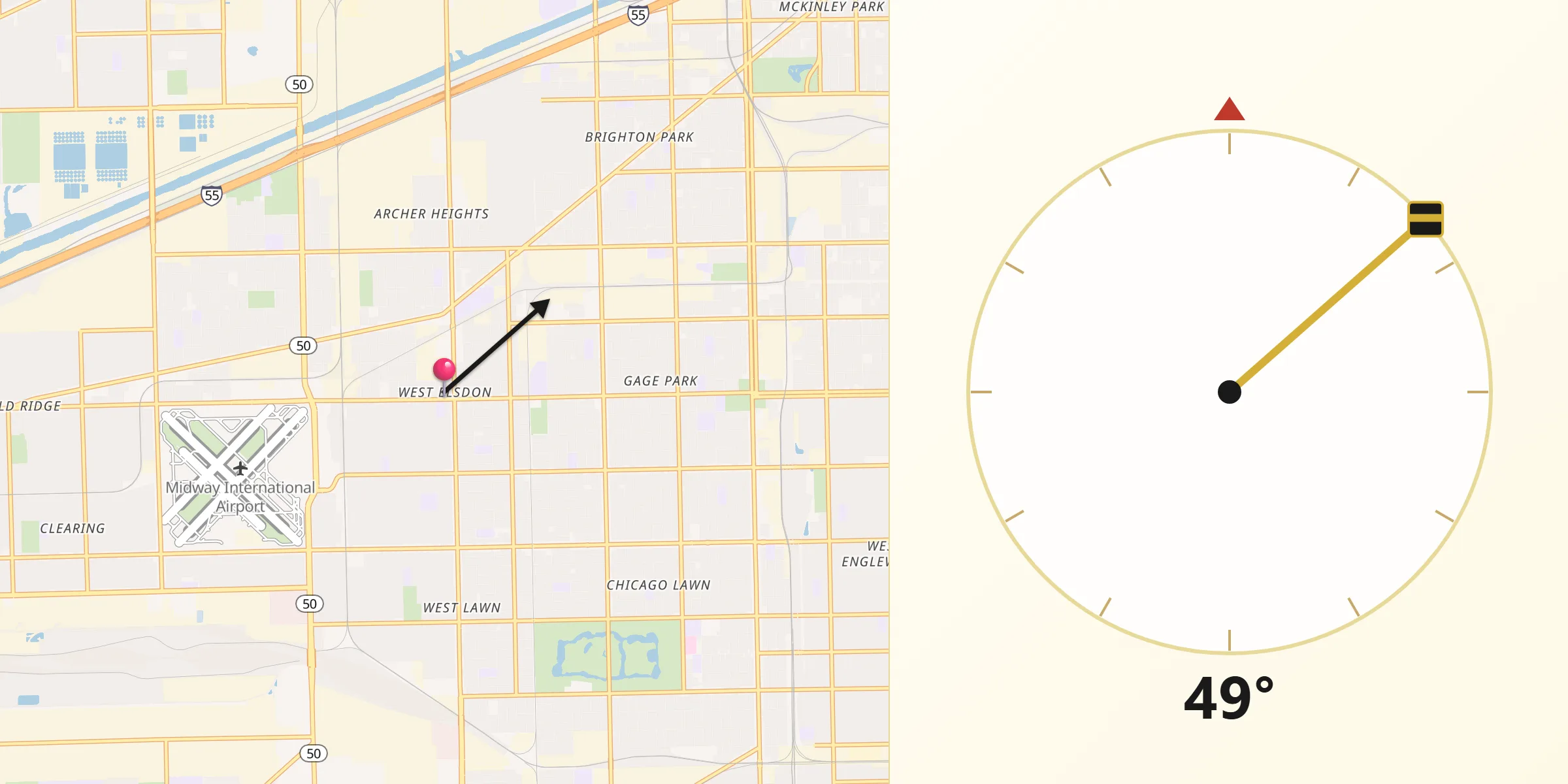 Qibla Direction from West Elsdon