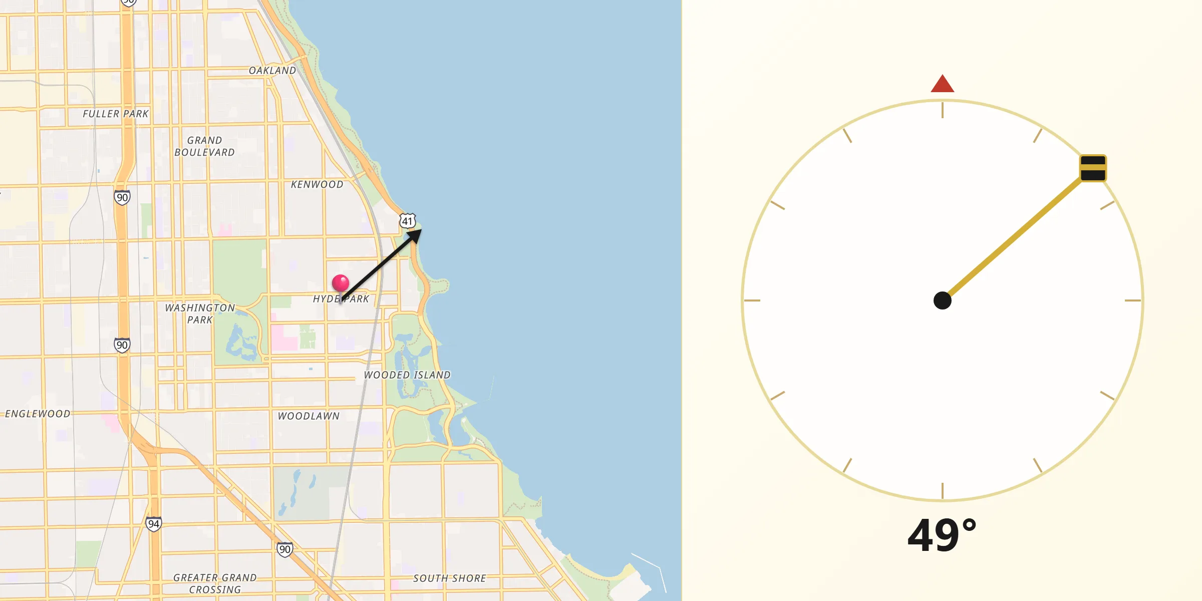 Qibla Direction from Hyde Park